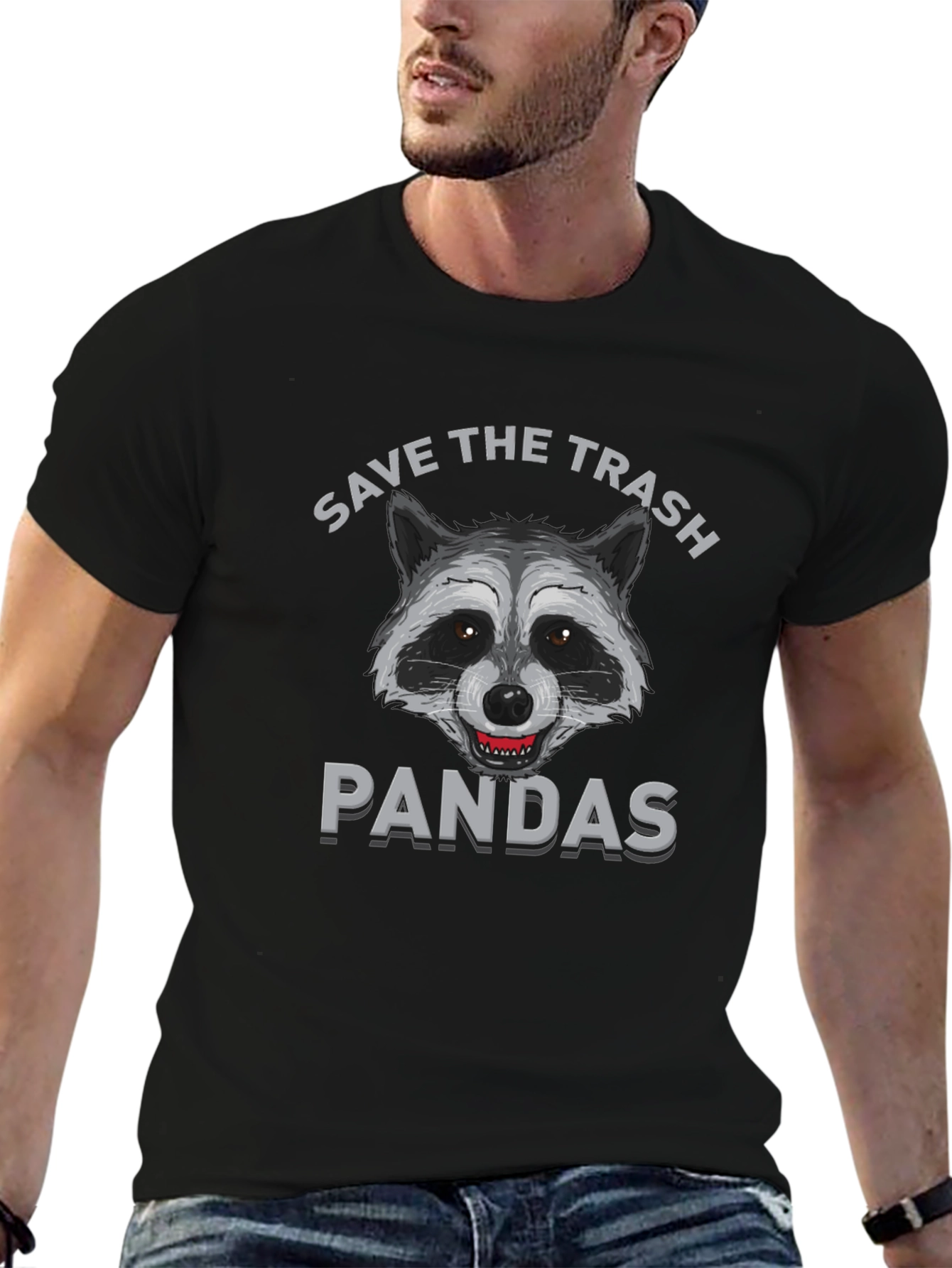 Save the Trash Pandas Funny Raccoon Graphic T-Shirt