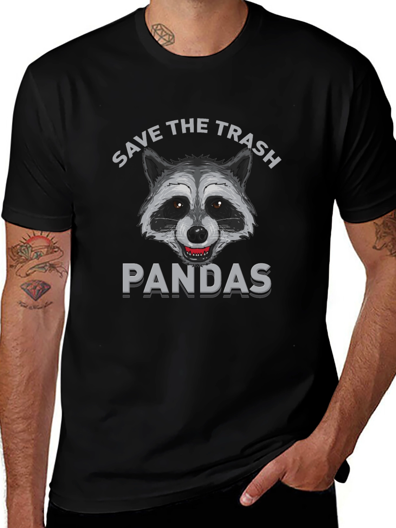 Save the Trash Pandas Funny Raccoon Graphic T-Shirt