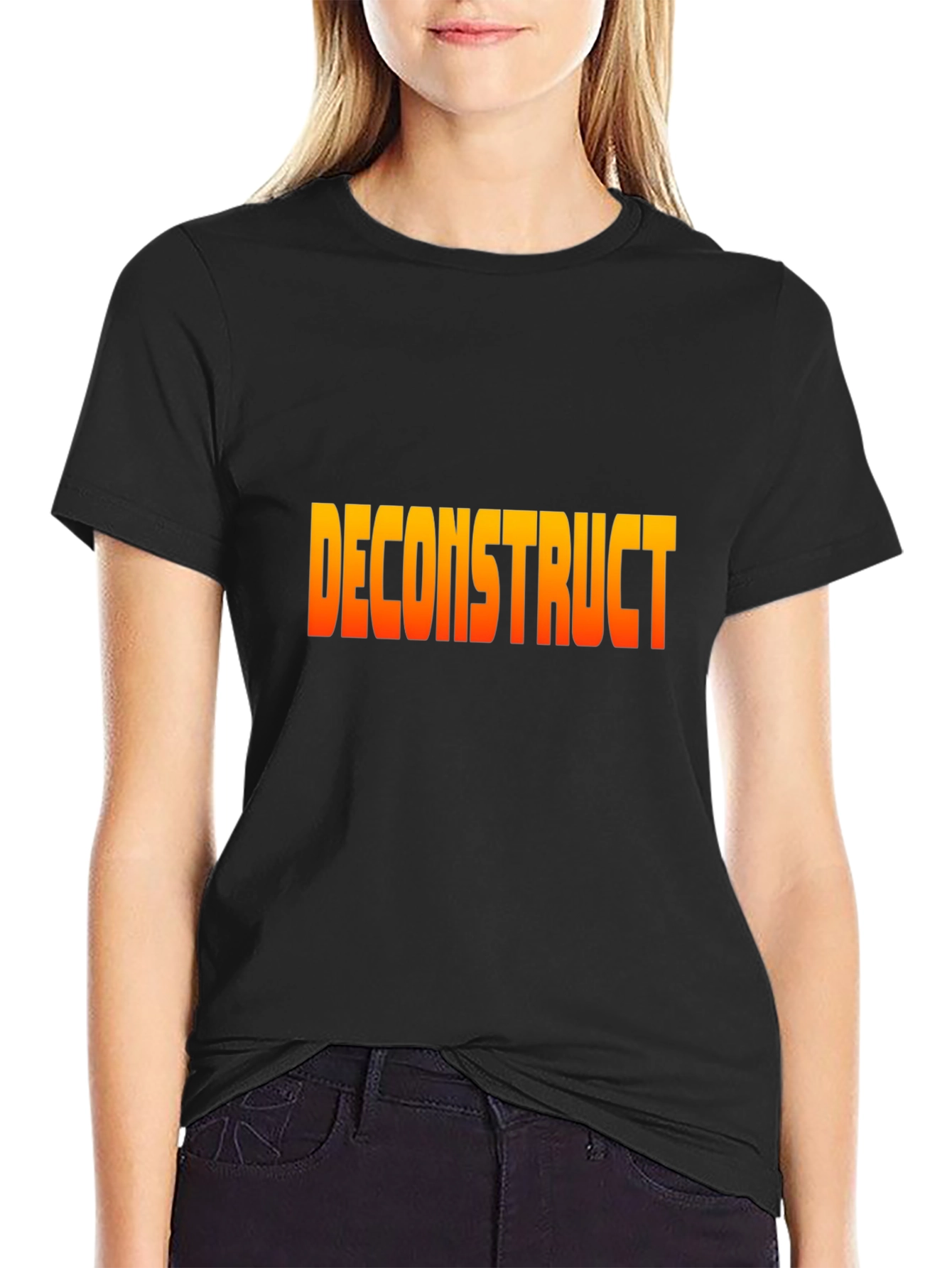 Deconstruct Graphic Tee - Stylish Black T-Shirt
