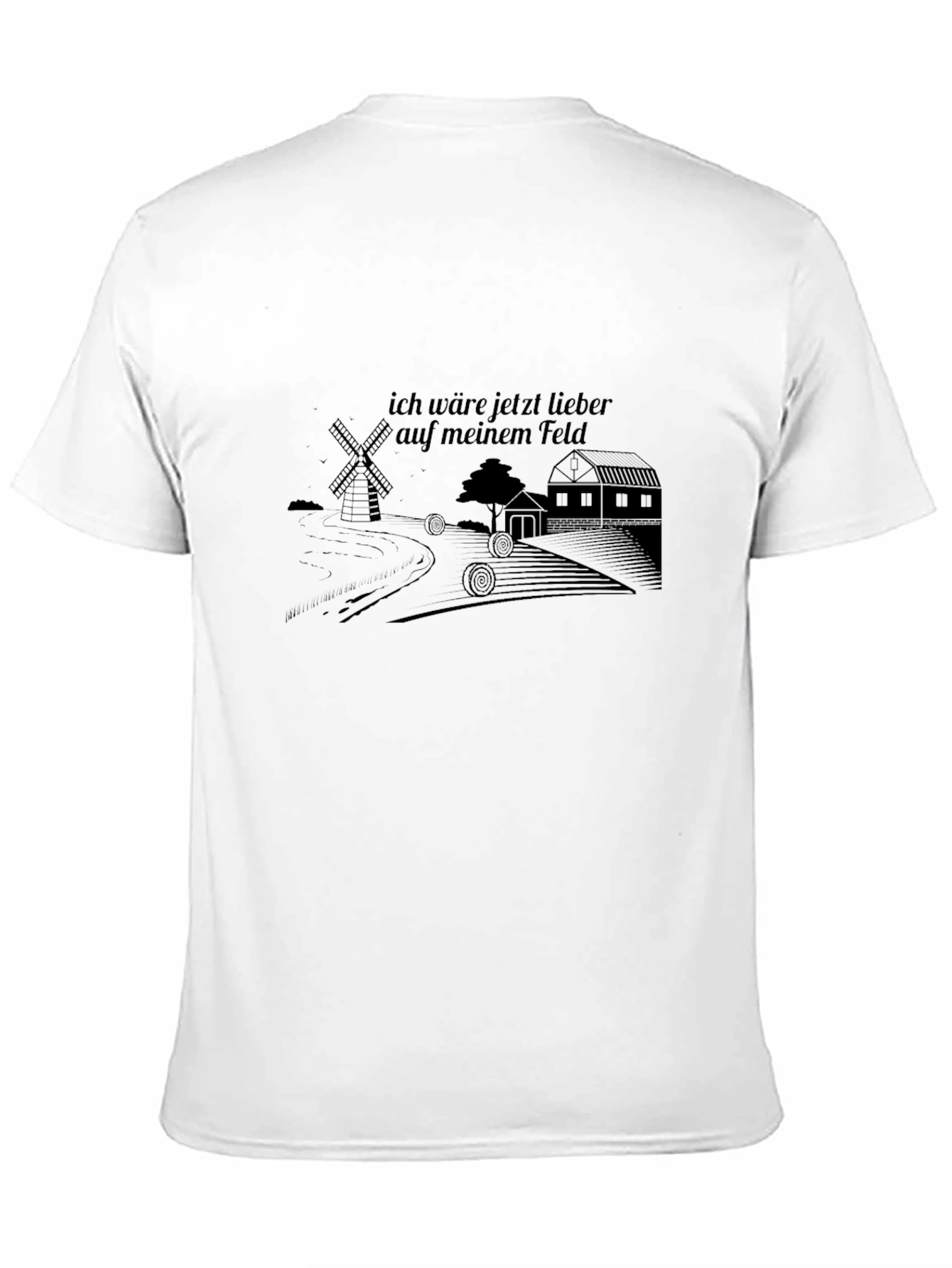 Mens Black Graphic T-Shirt - Farm Theme