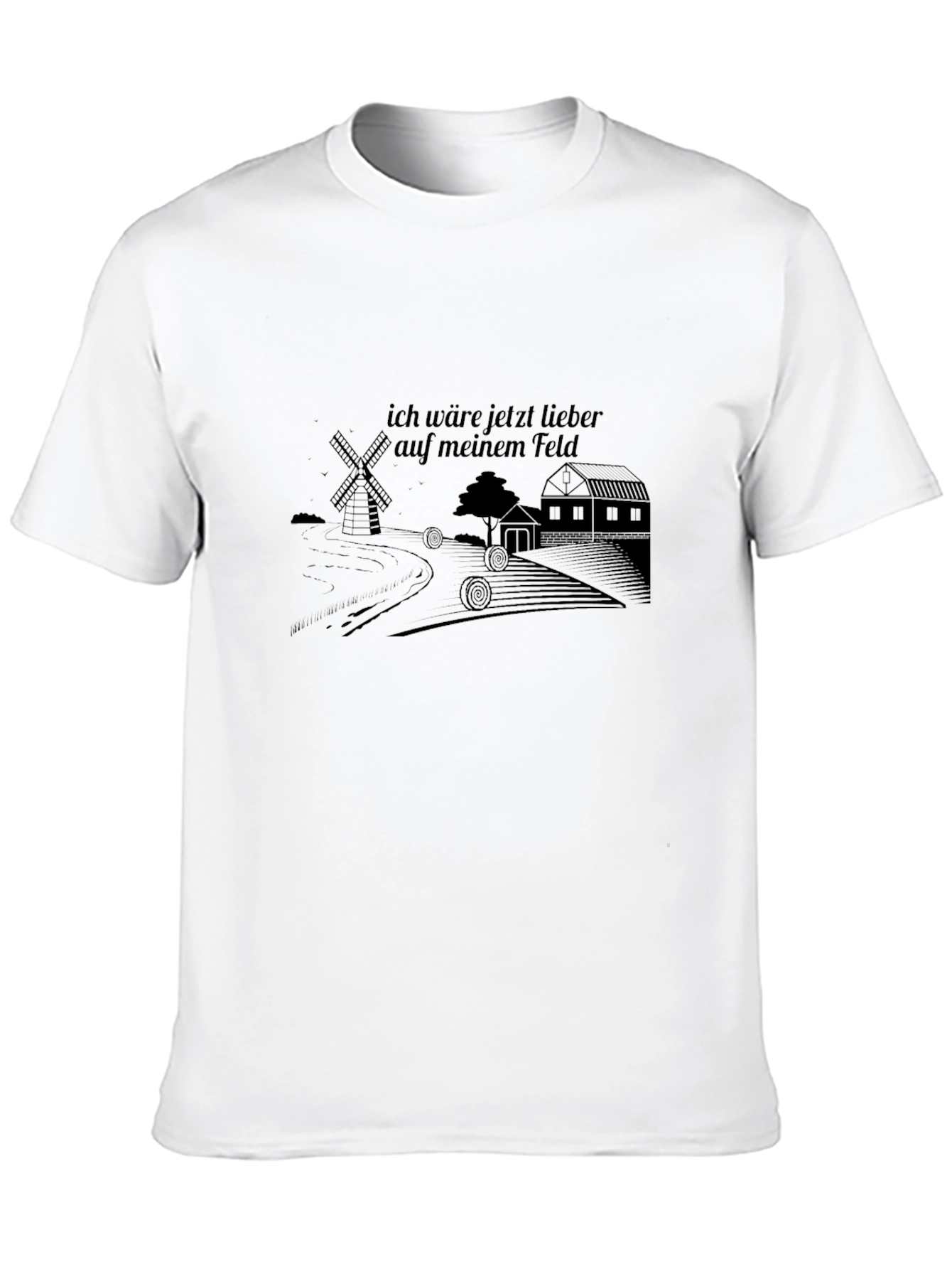 Mens Black Graphic T-Shirt - Farm Theme