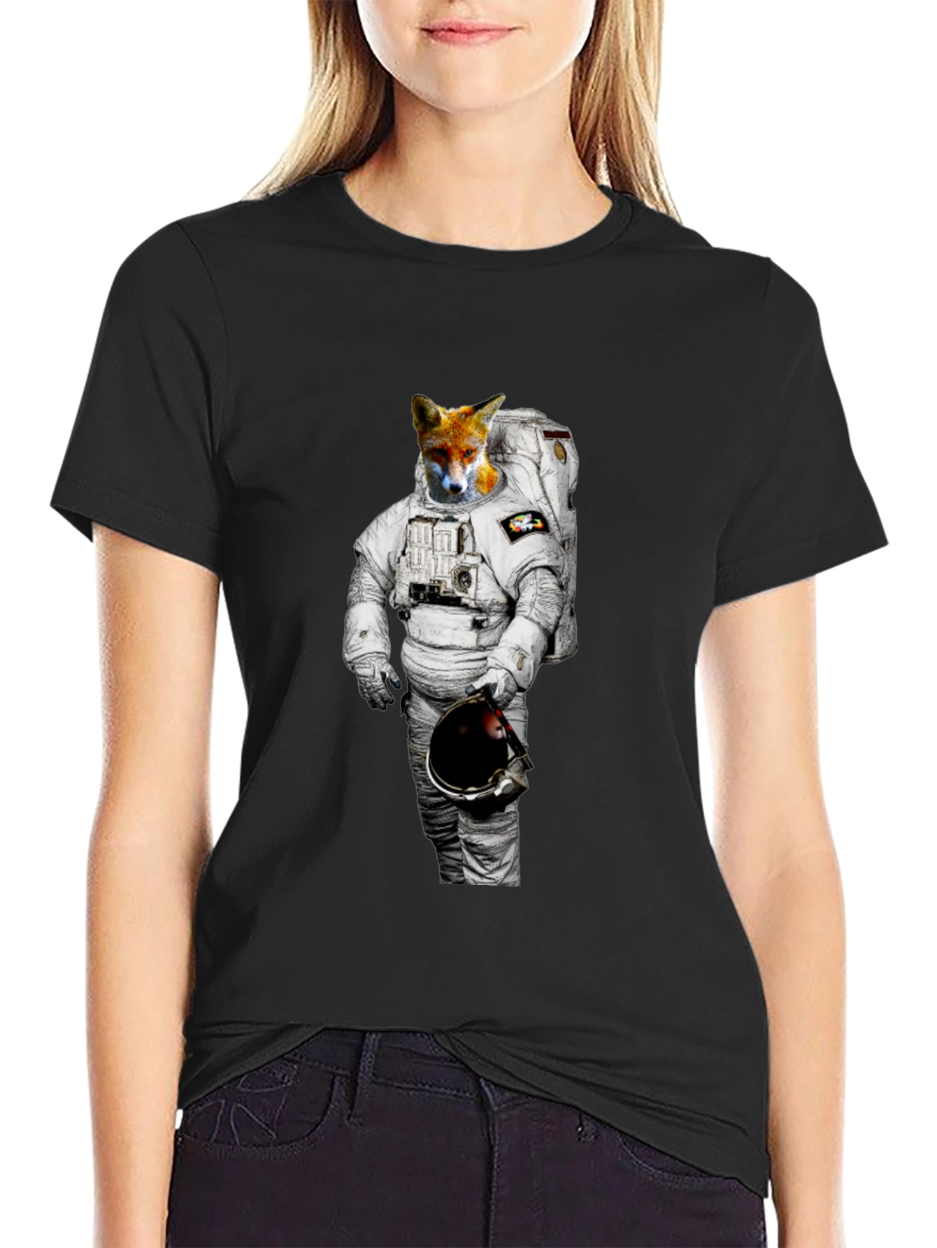 Fox Astronaut Graphic Tee - Mens Black T-Shirt