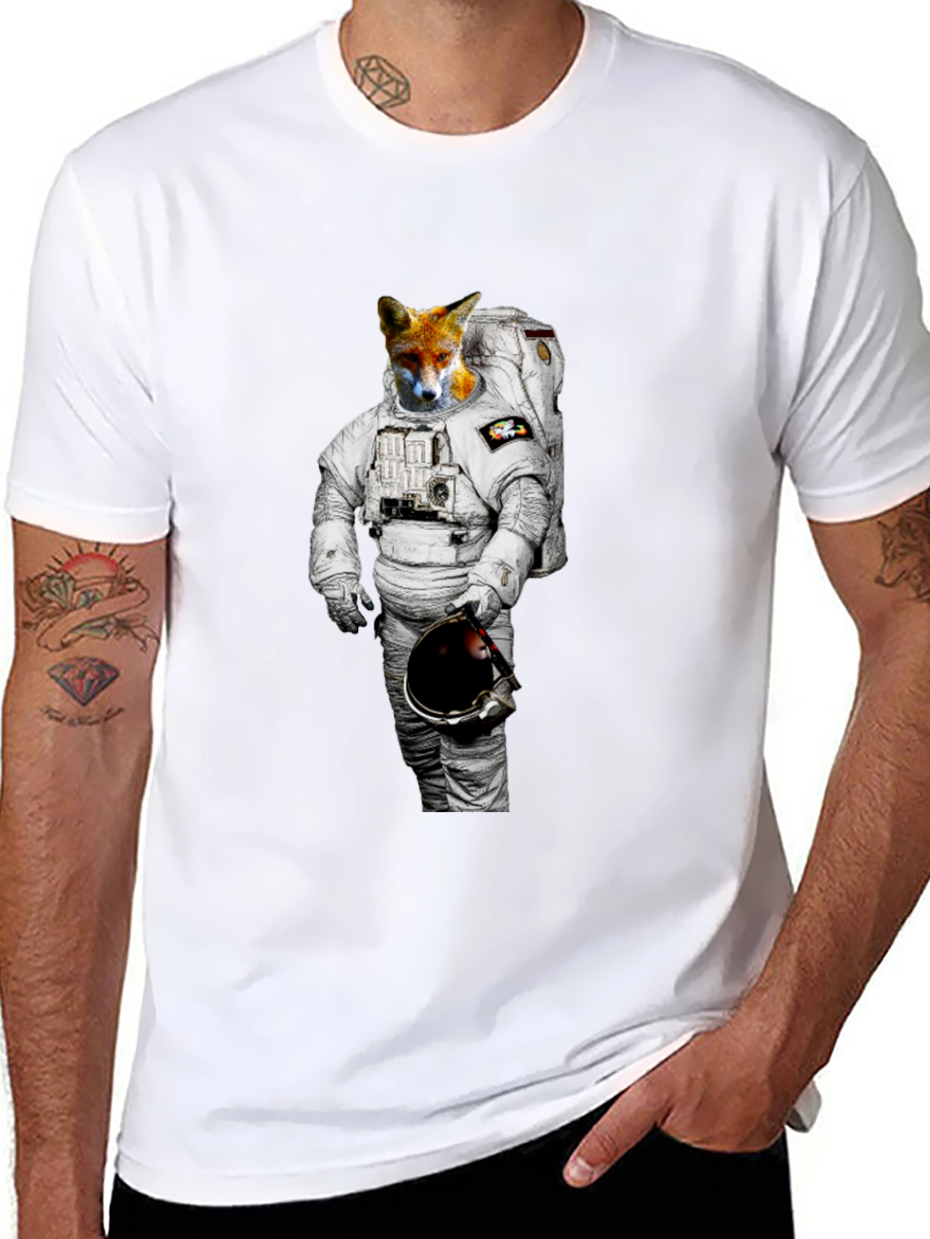 Fox Astronaut Graphic Tee - Mens Black T-Shirt