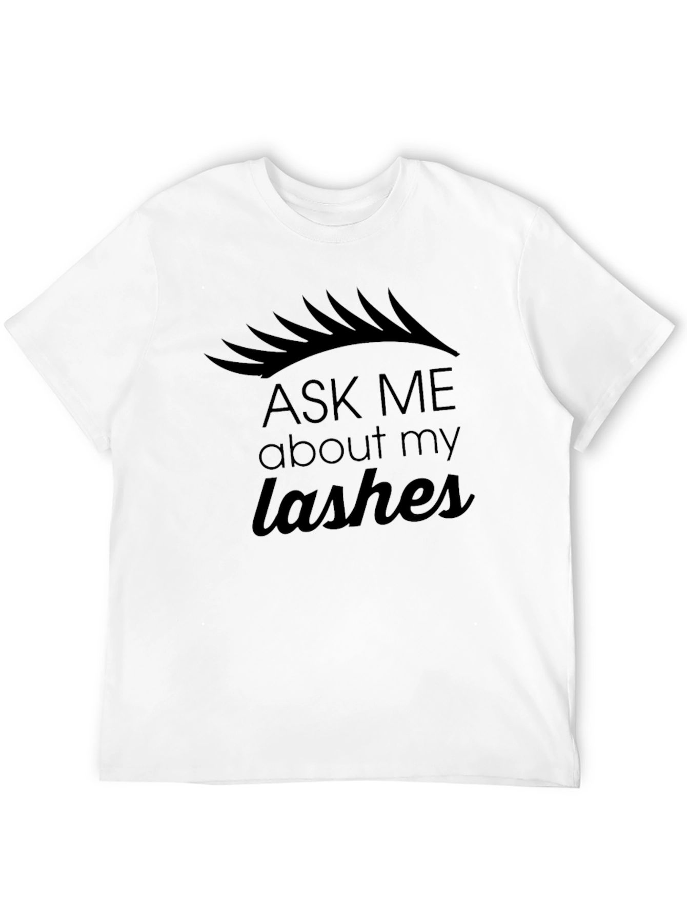 Ask Me About My Lashes Black Graphic Tee