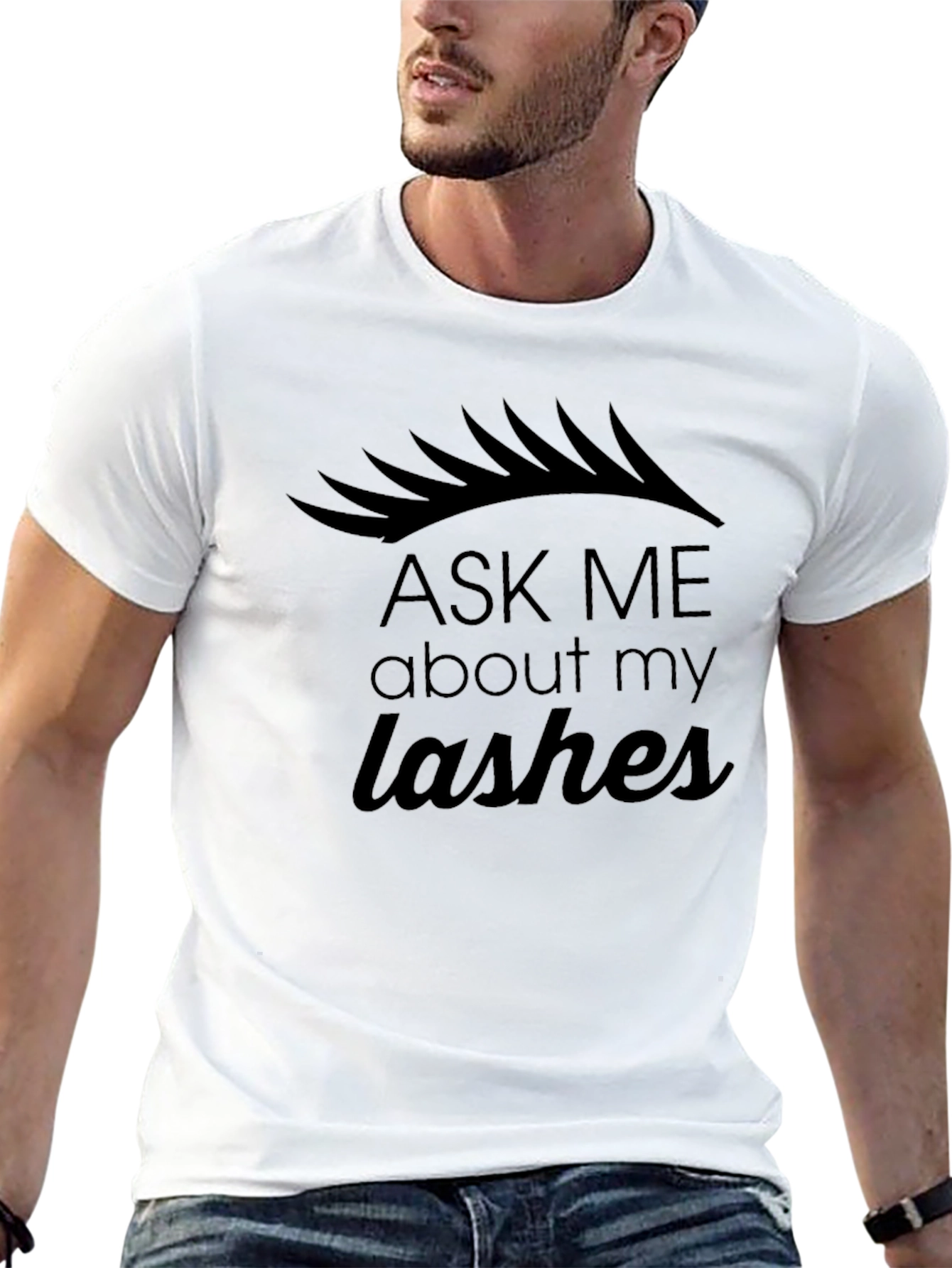 Ask Me About My Lashes Black Graphic Tee