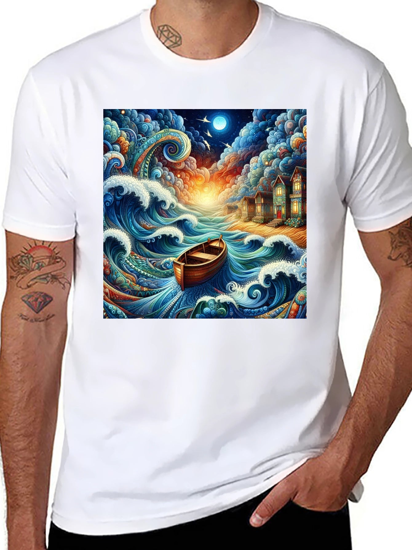 Whimsical Ocean Boat Ride Graphic Tee