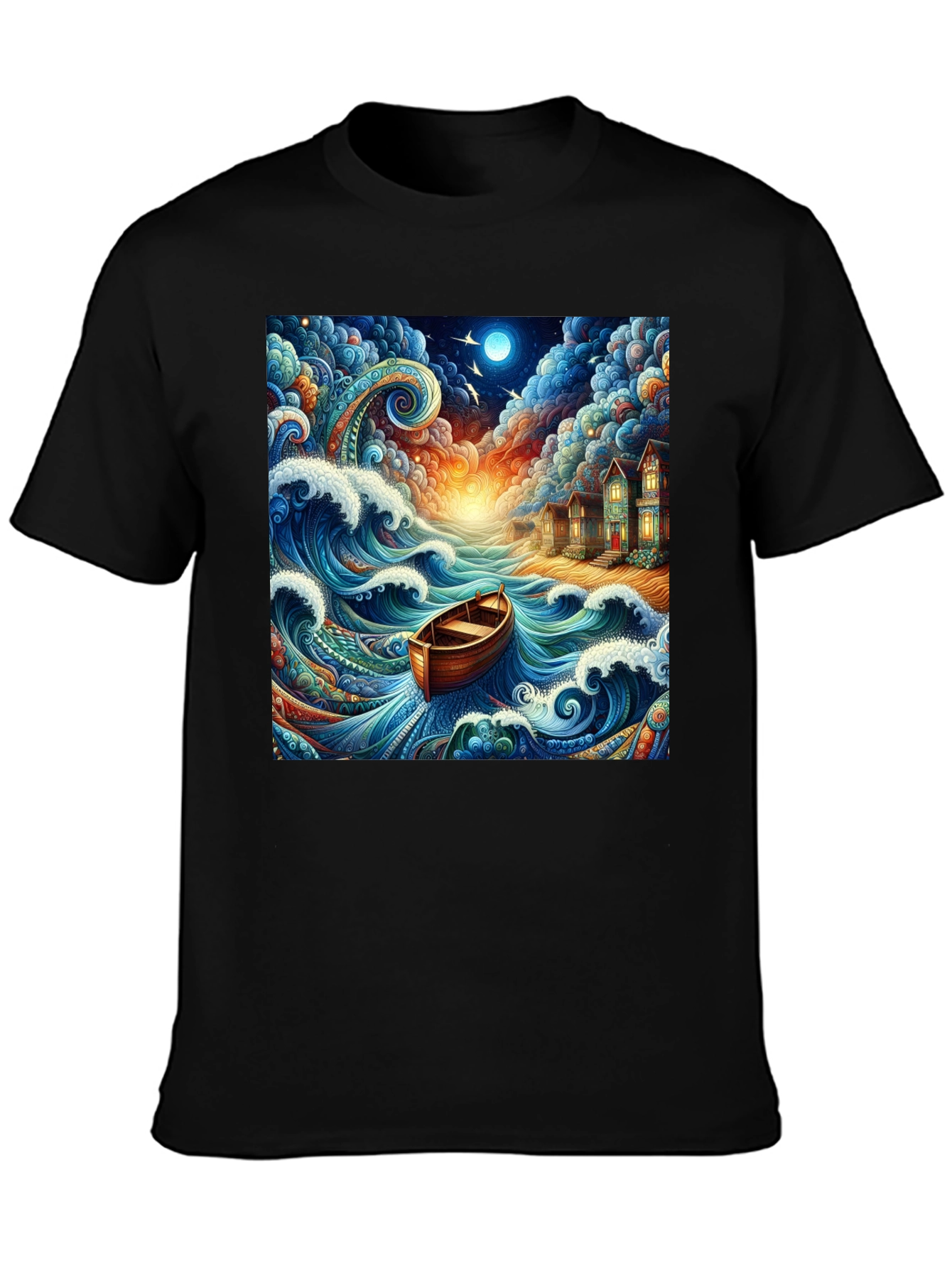 Whimsical Ocean Boat Ride Graphic Tee