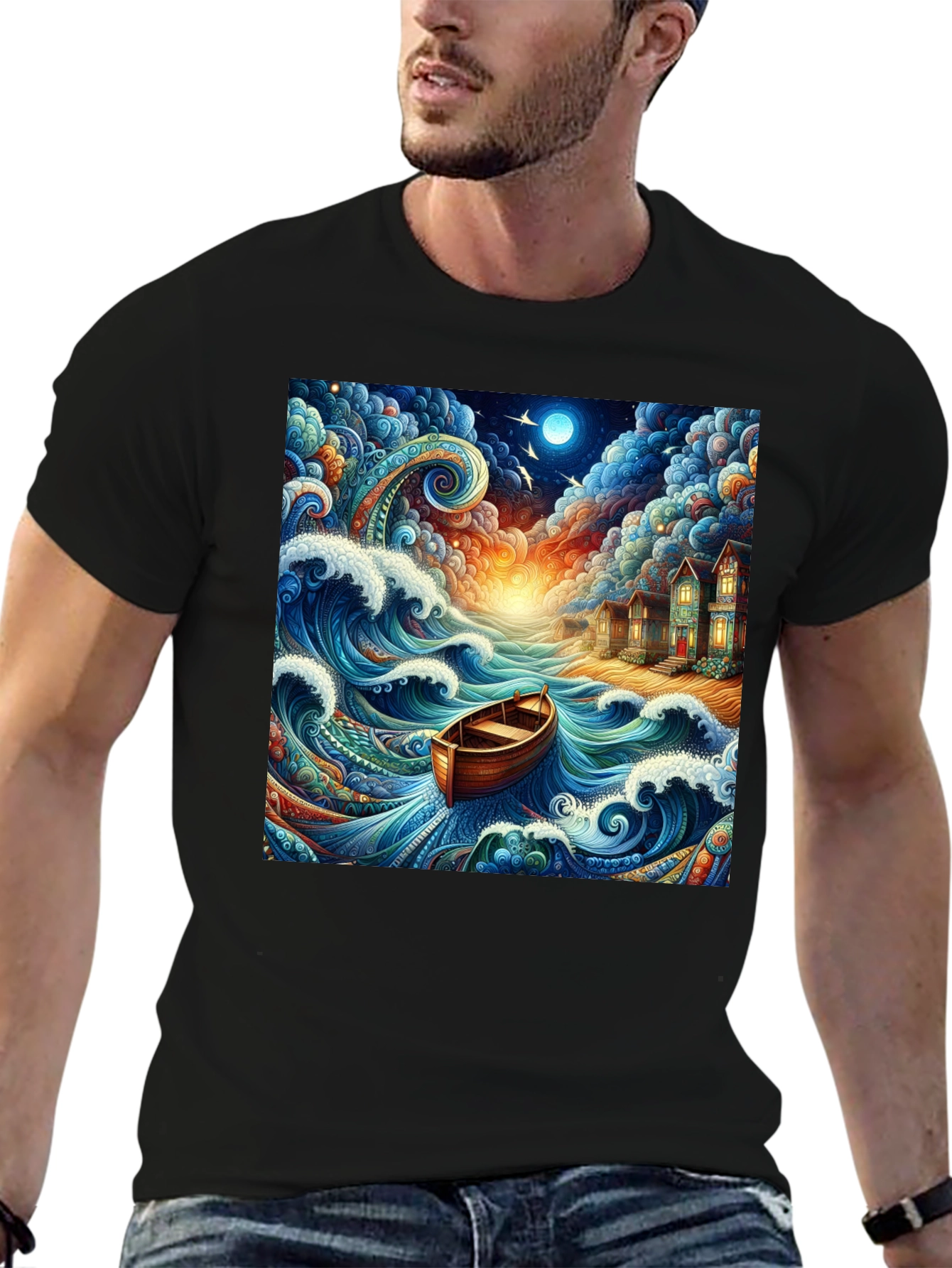 Whimsical Ocean Boat Ride Graphic Tee