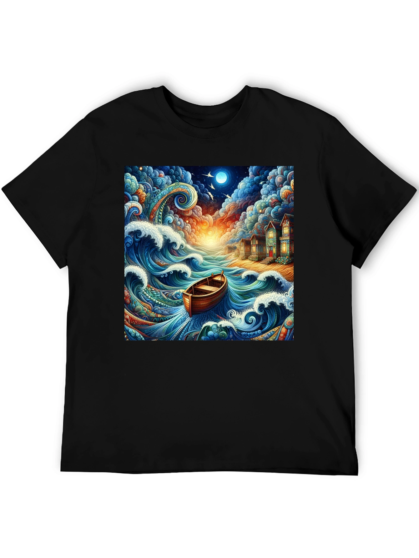 Whimsical Ocean Boat Ride Graphic Tee