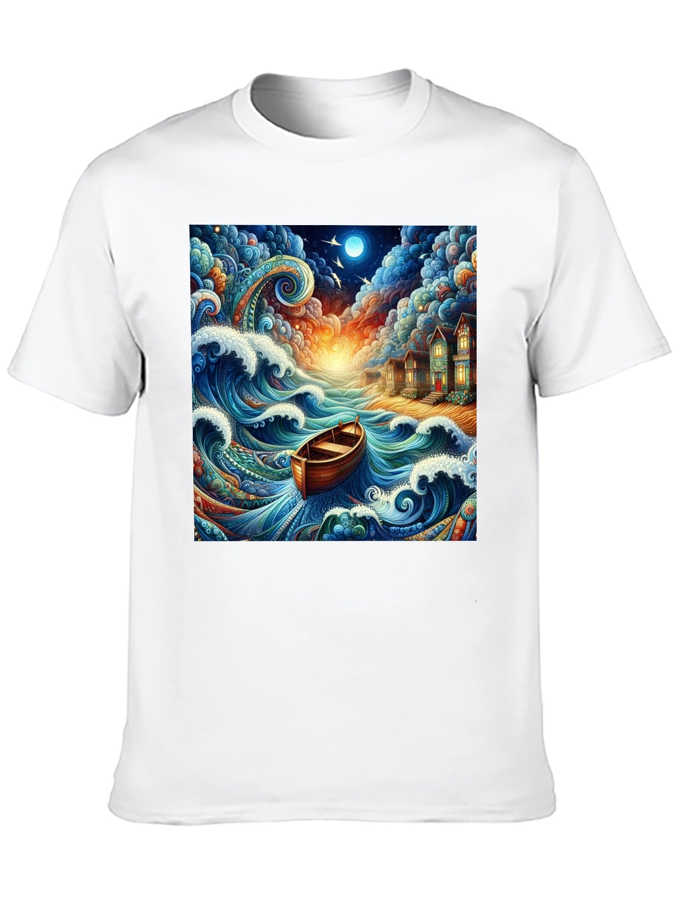 Whimsical Ocean Boat Ride Graphic Tee