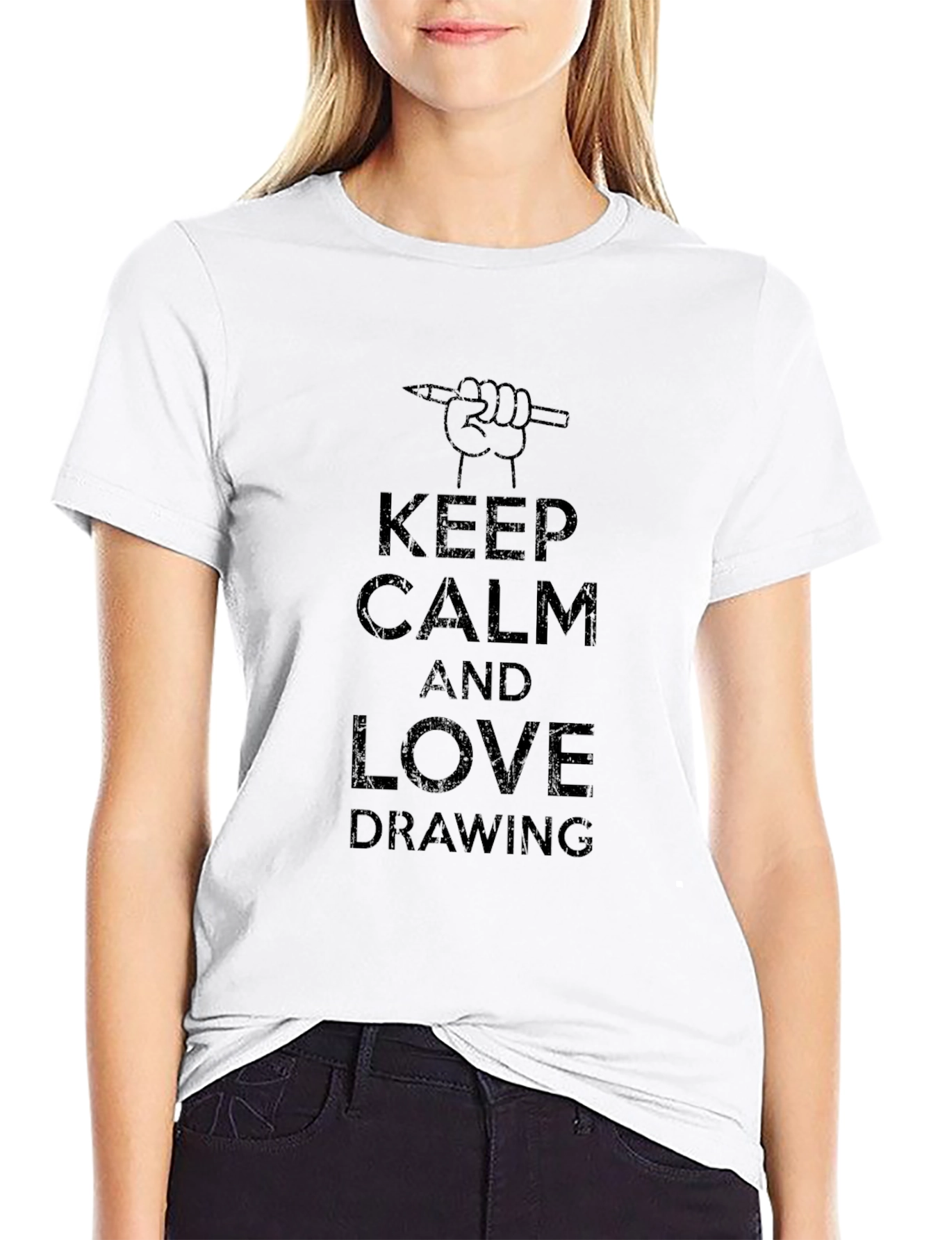 Keep Calm and Love Drawing Graphic T-Shirt