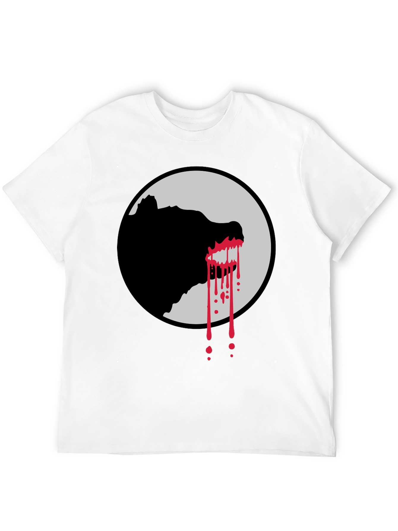 Wolf Silhouette Graphic Tee - Black