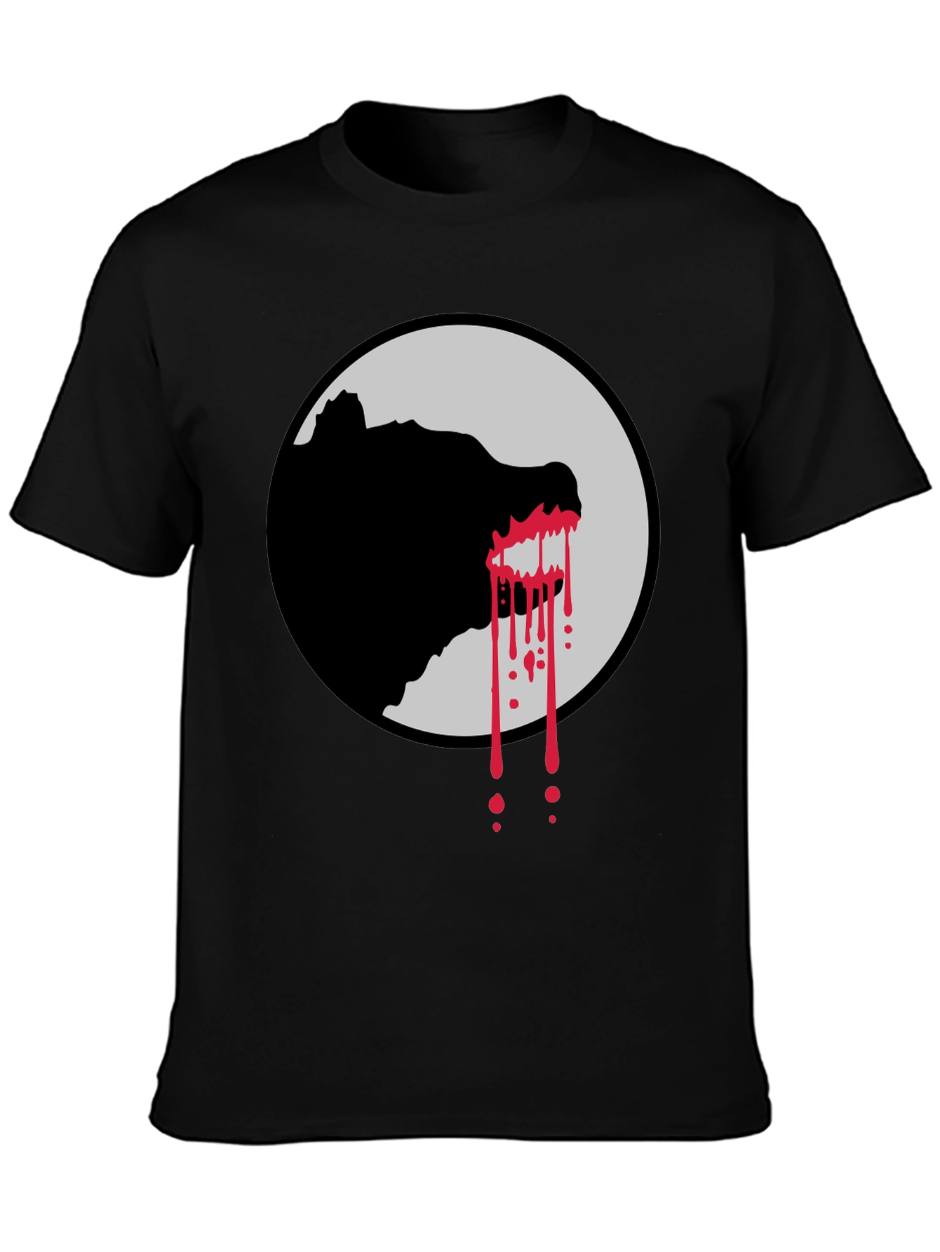 Wolf Silhouette Graphic Tee - Black