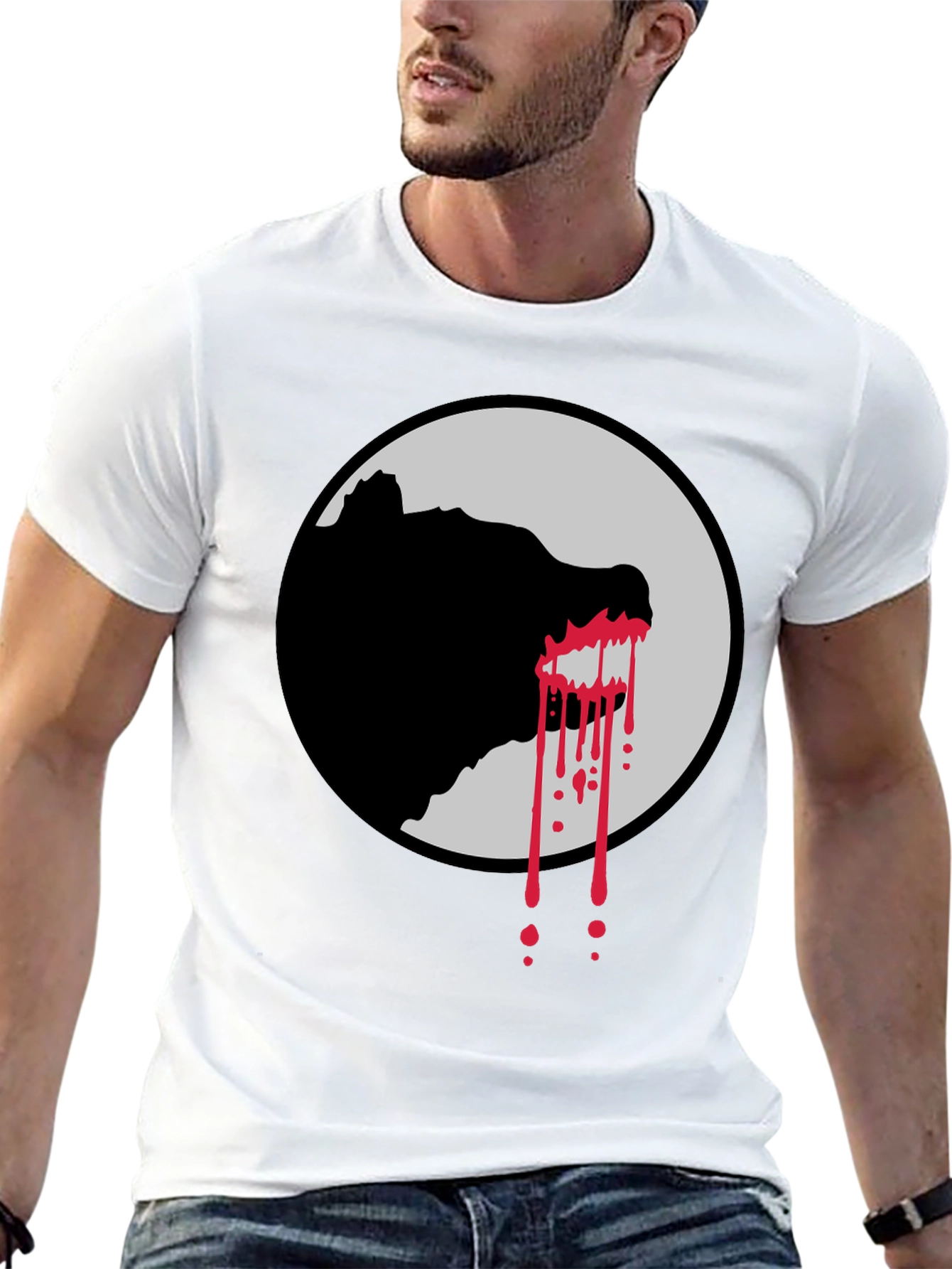 Wolf Silhouette Graphic Tee - Black