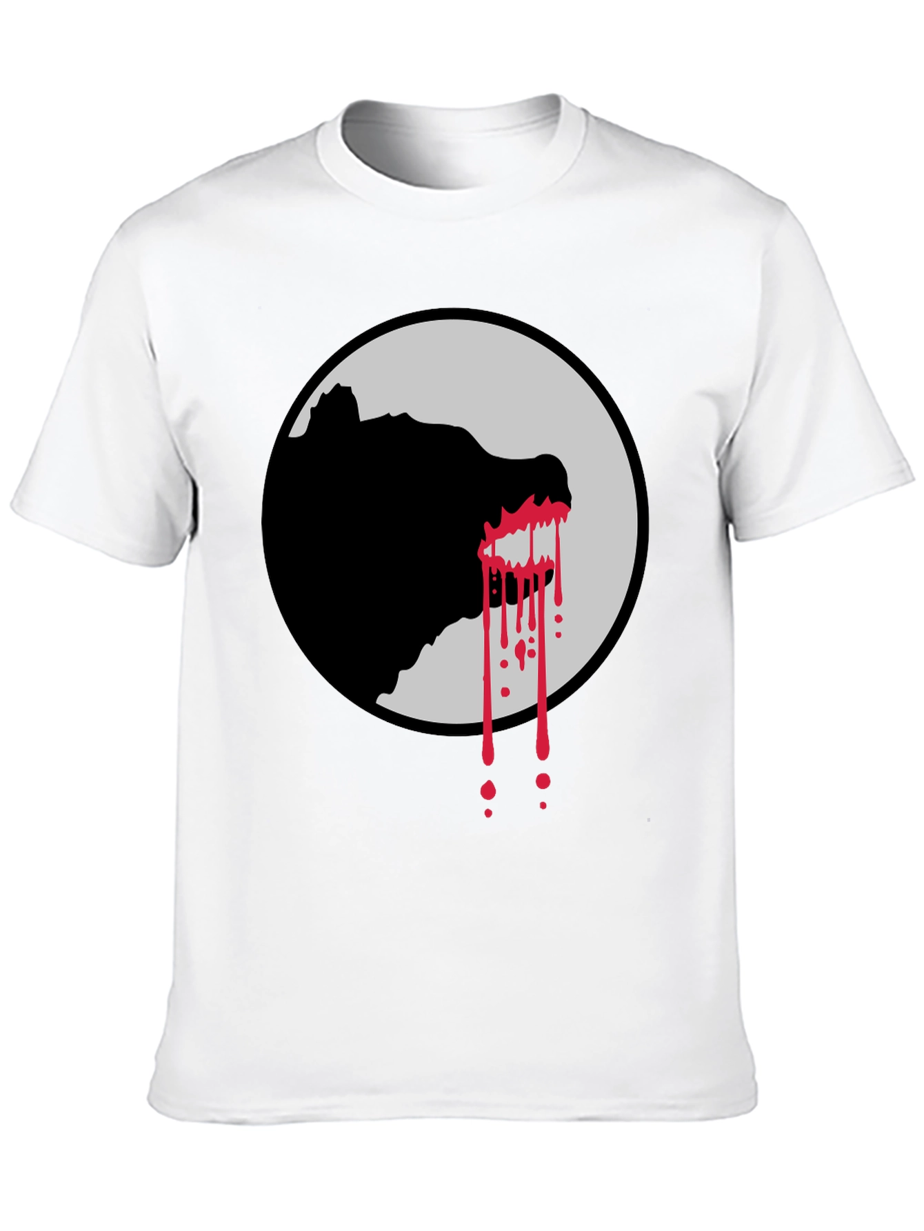 Wolf Silhouette Graphic Tee - Black