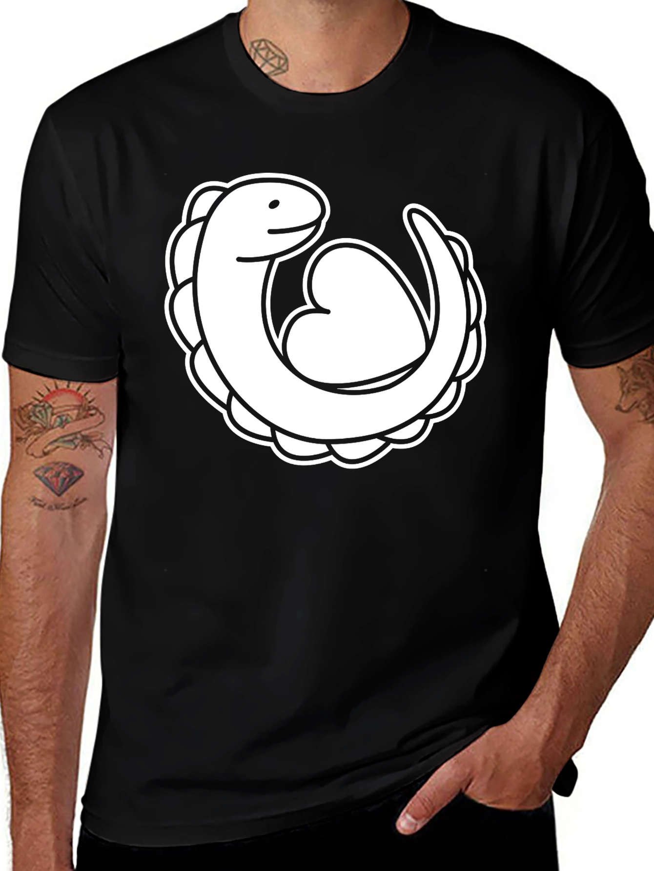 Dinosaur Heart Black T-Shirt