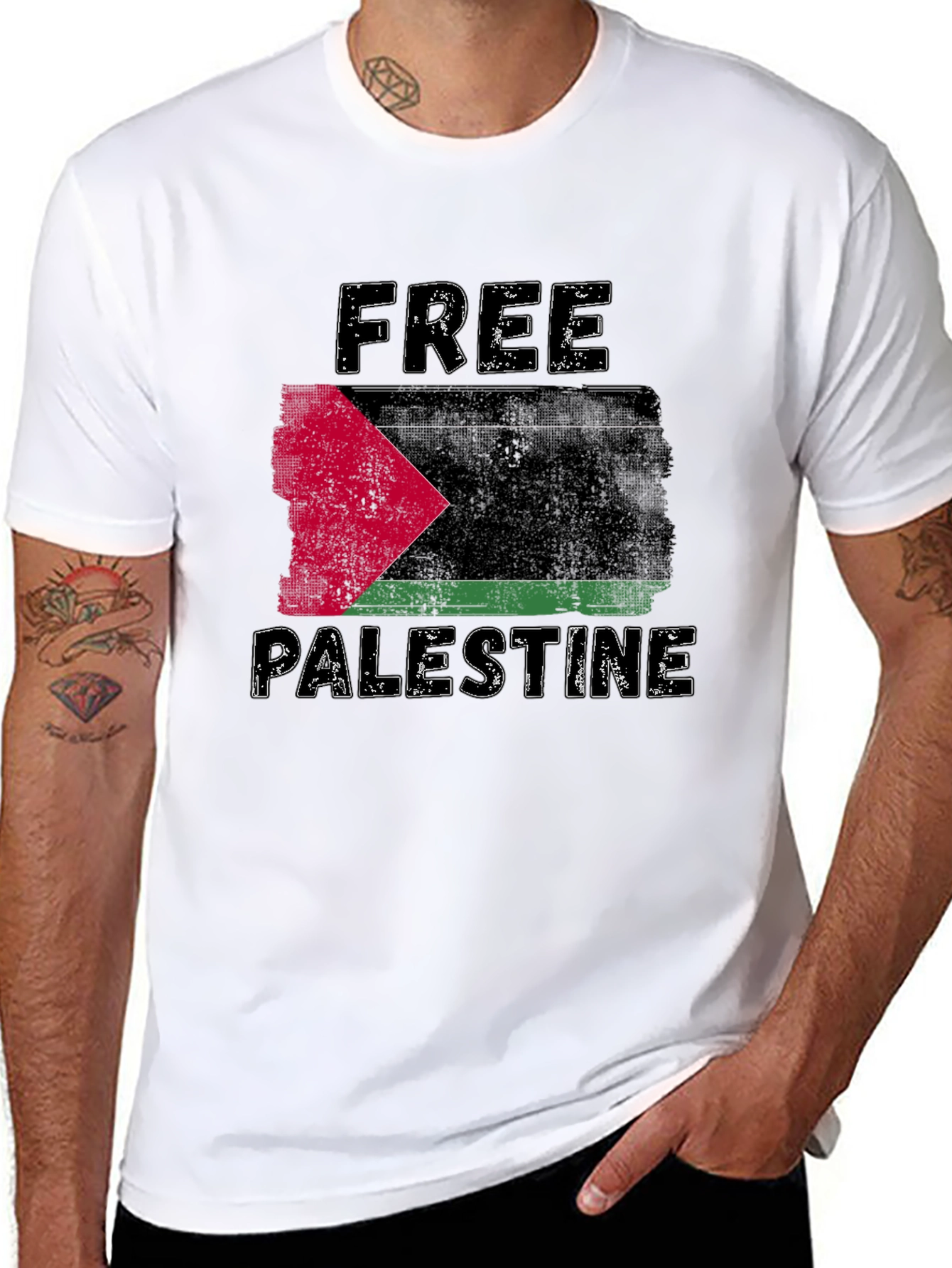 Free Palestine Graphic T-Shirt - Black