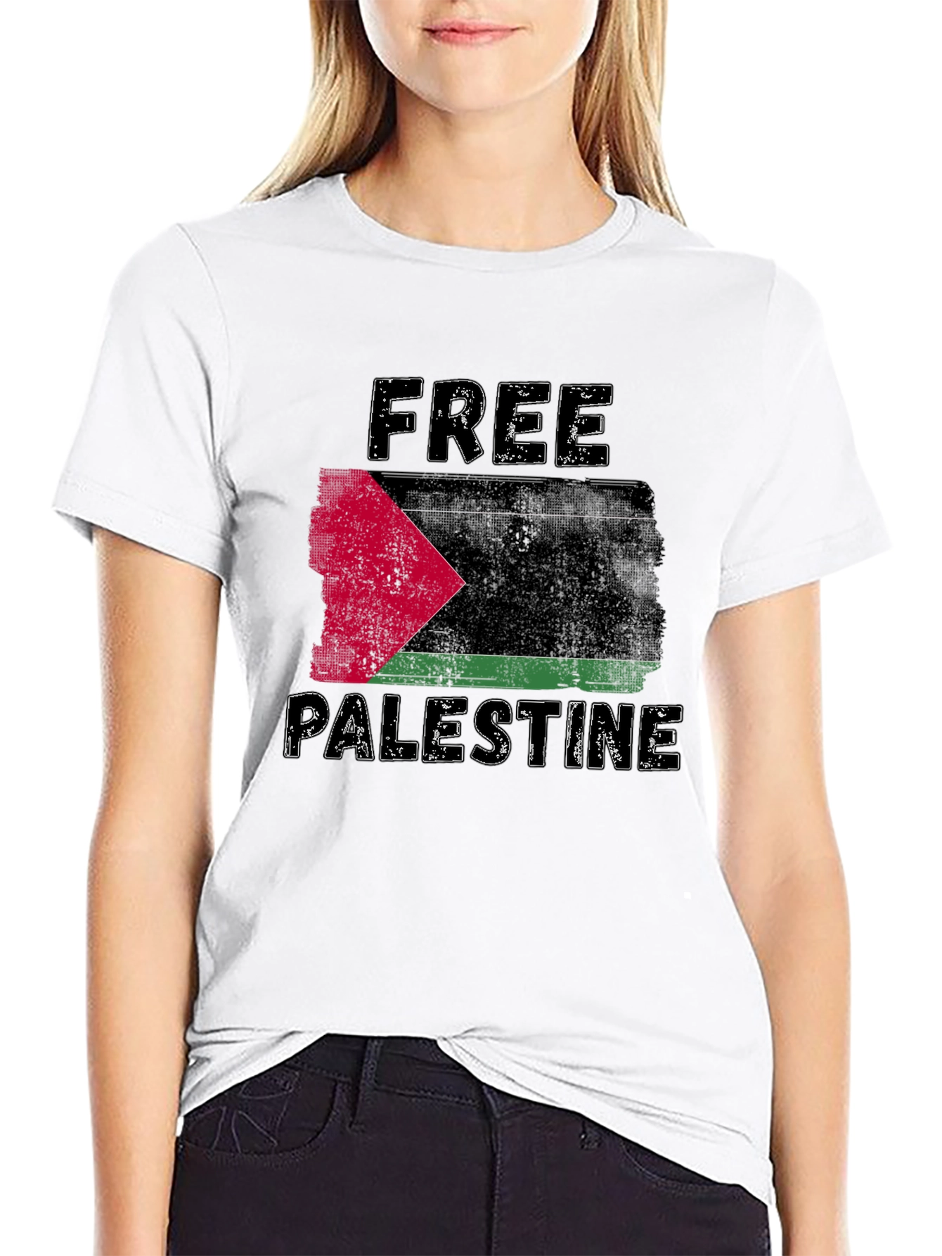 Free Palestine Graphic T-Shirt - Black
