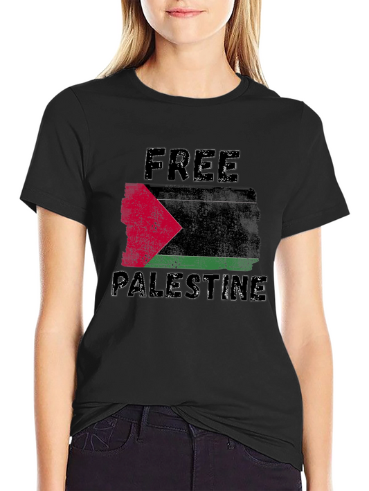 Free Palestine Graphic T-Shirt - Black