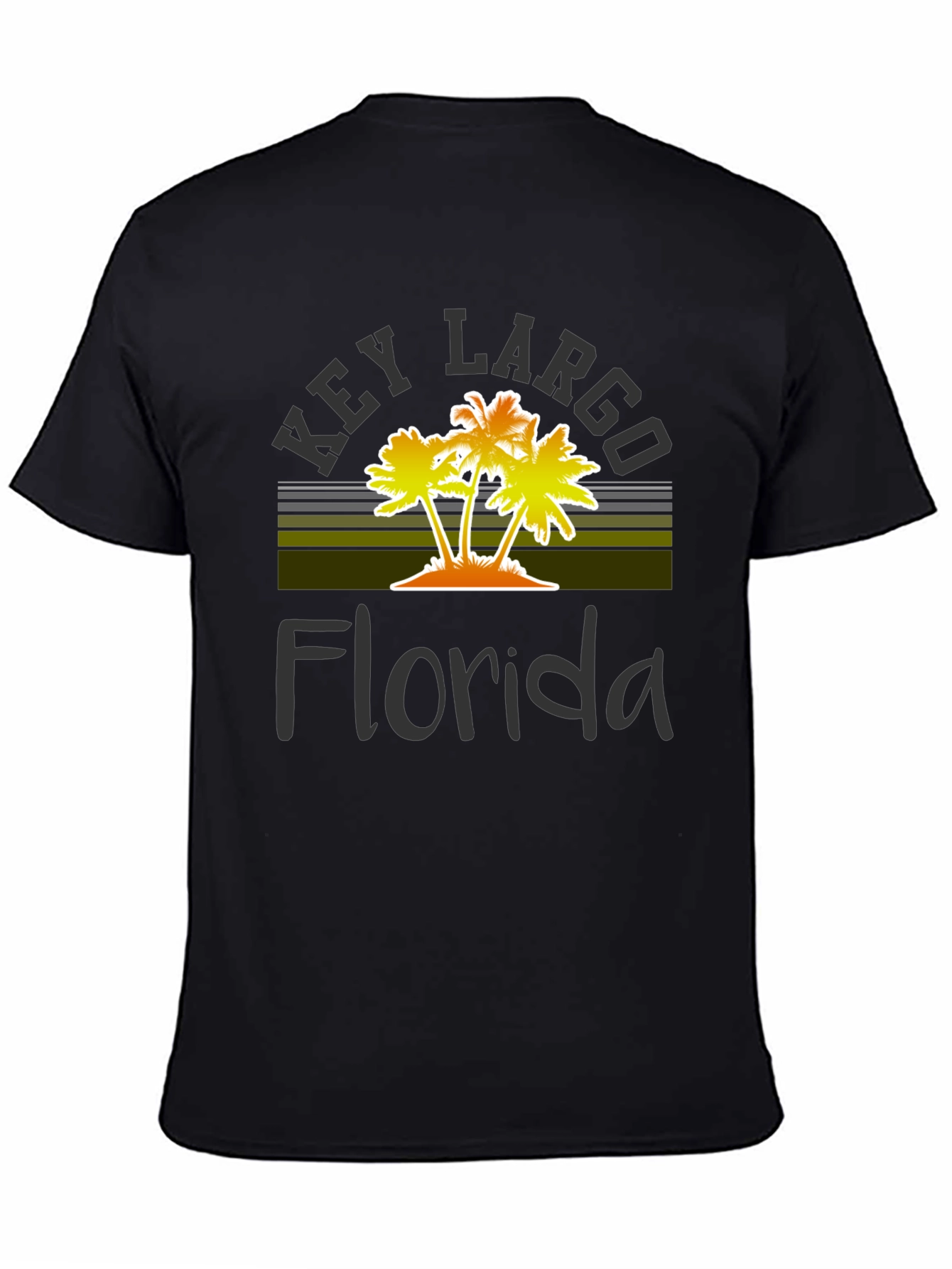 Key Largo Florida Palm Tree Graphic T-Shirt