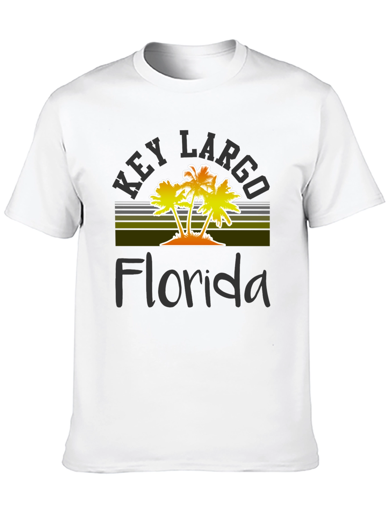 Key Largo Florida Palm Tree Graphic T-Shirt