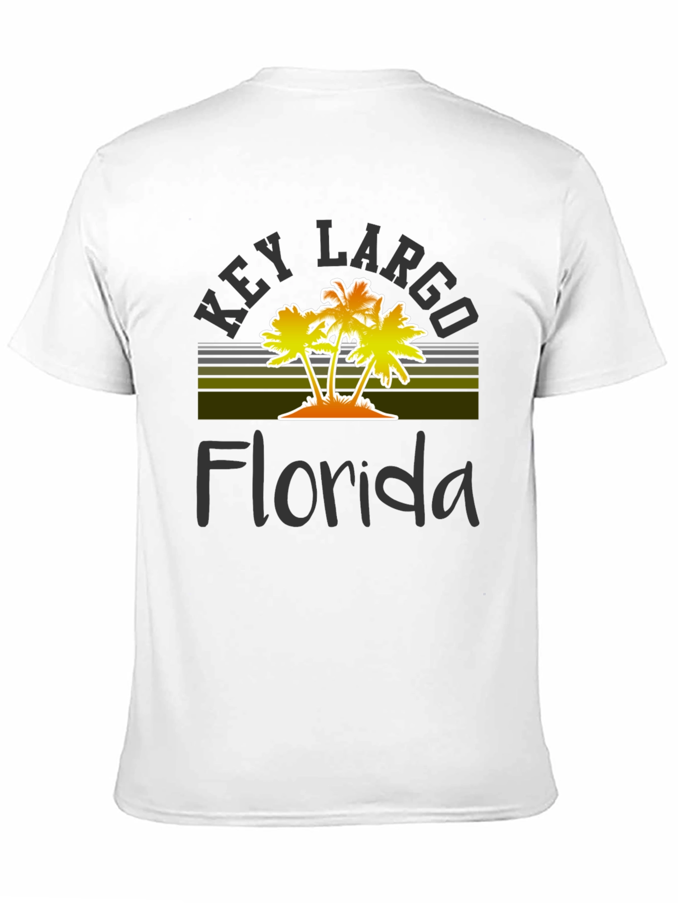 Key Largo Florida Palm Tree Graphic T-Shirt