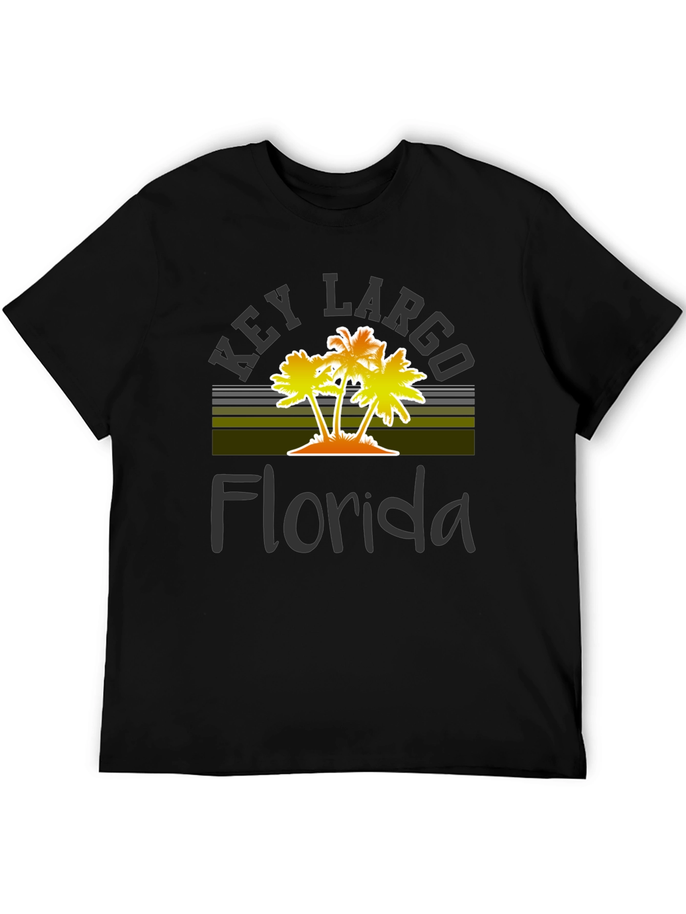Key Largo Florida Palm Tree Graphic T-Shirt