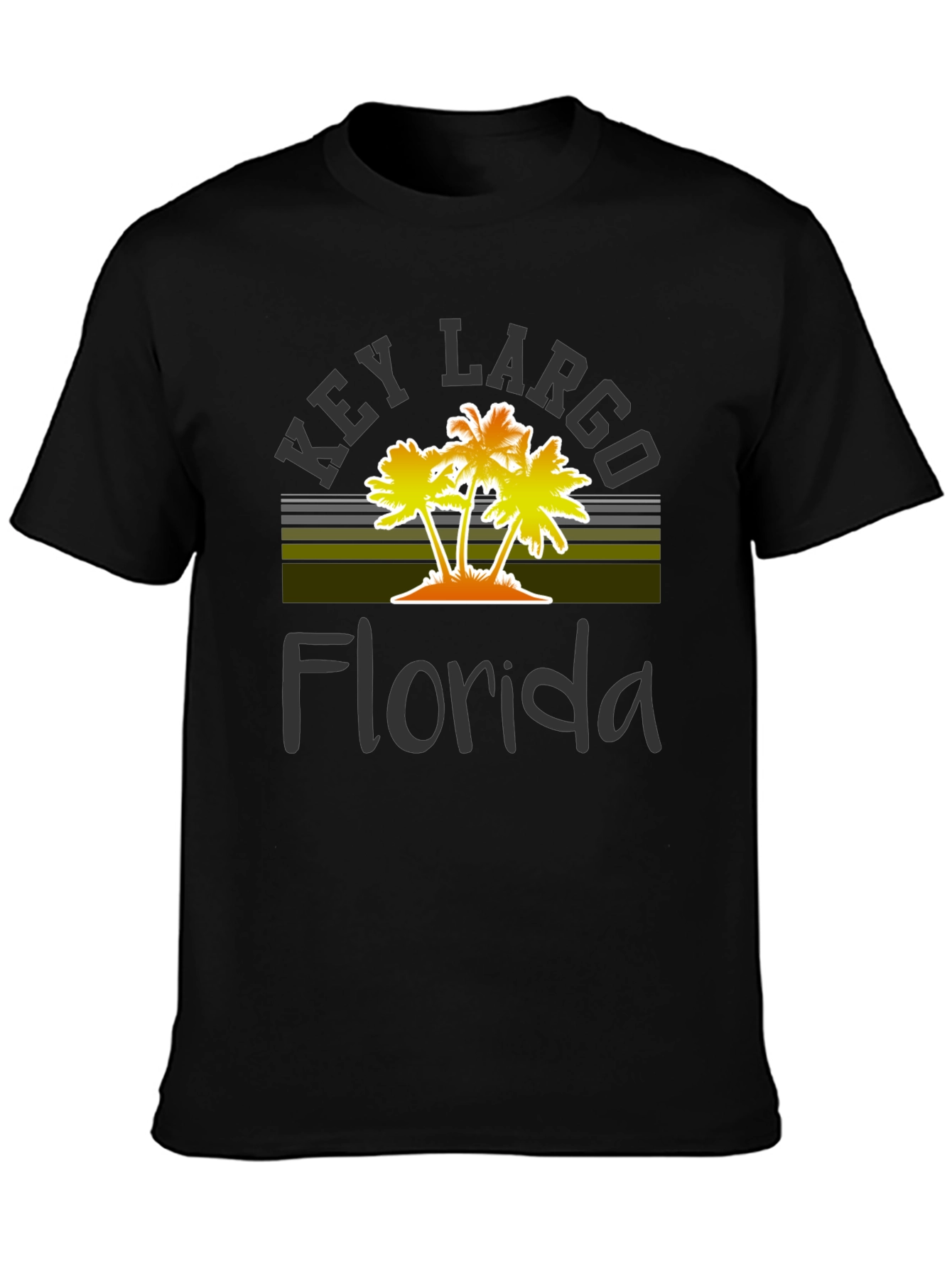 Key Largo Florida Palm Tree Graphic T-Shirt