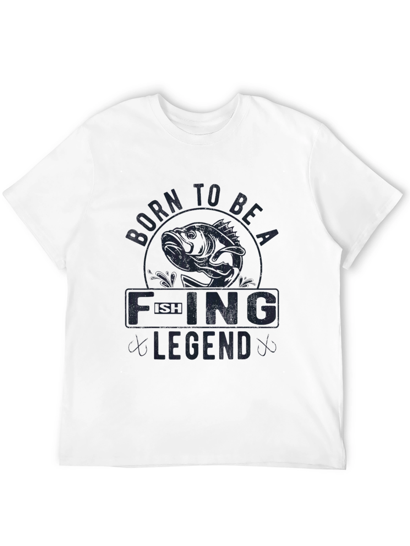 Born to Be a Fishing Legend Black T-Shirt