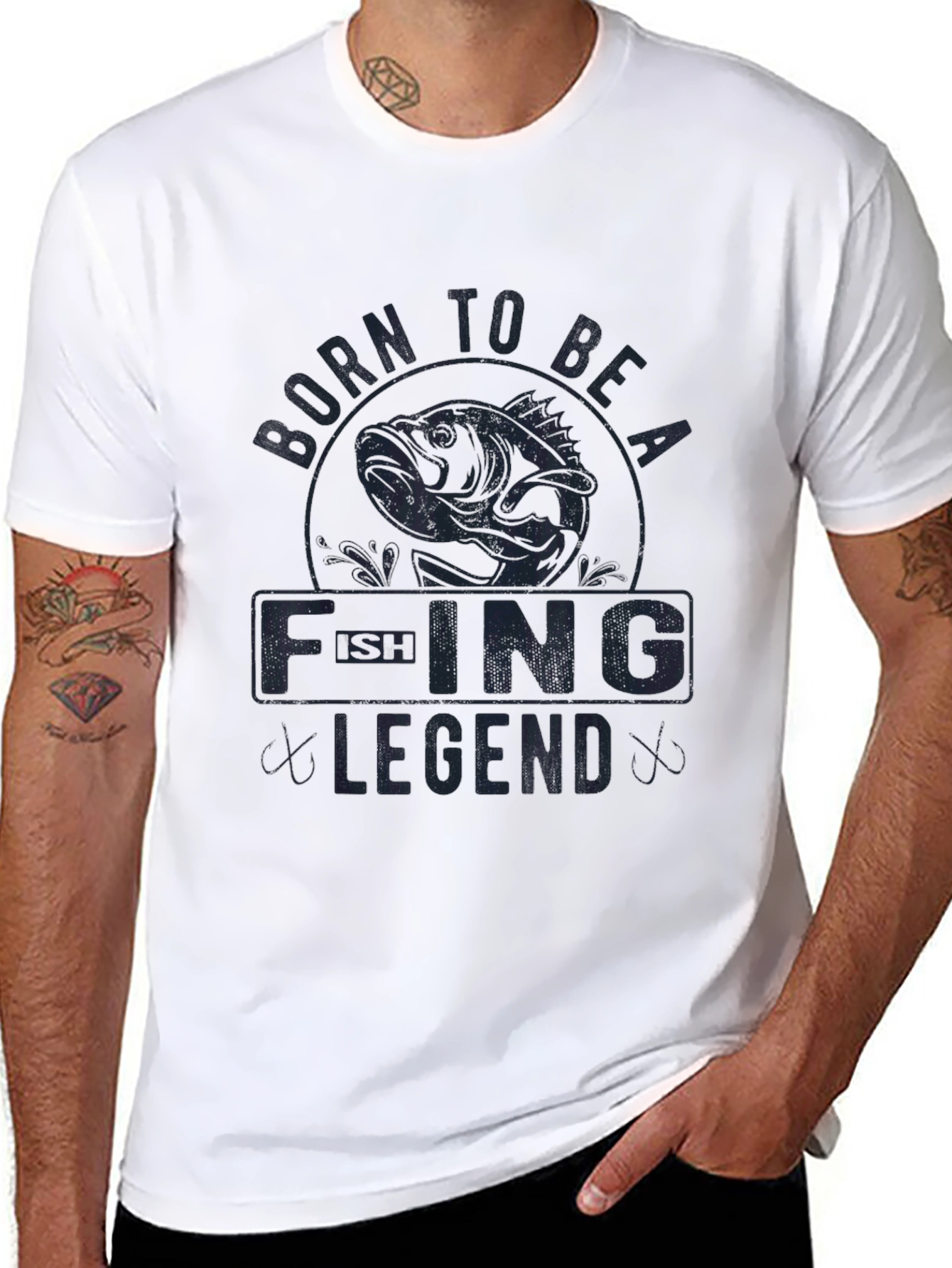 Born to Be a Fishing Legend Black T-Shirt