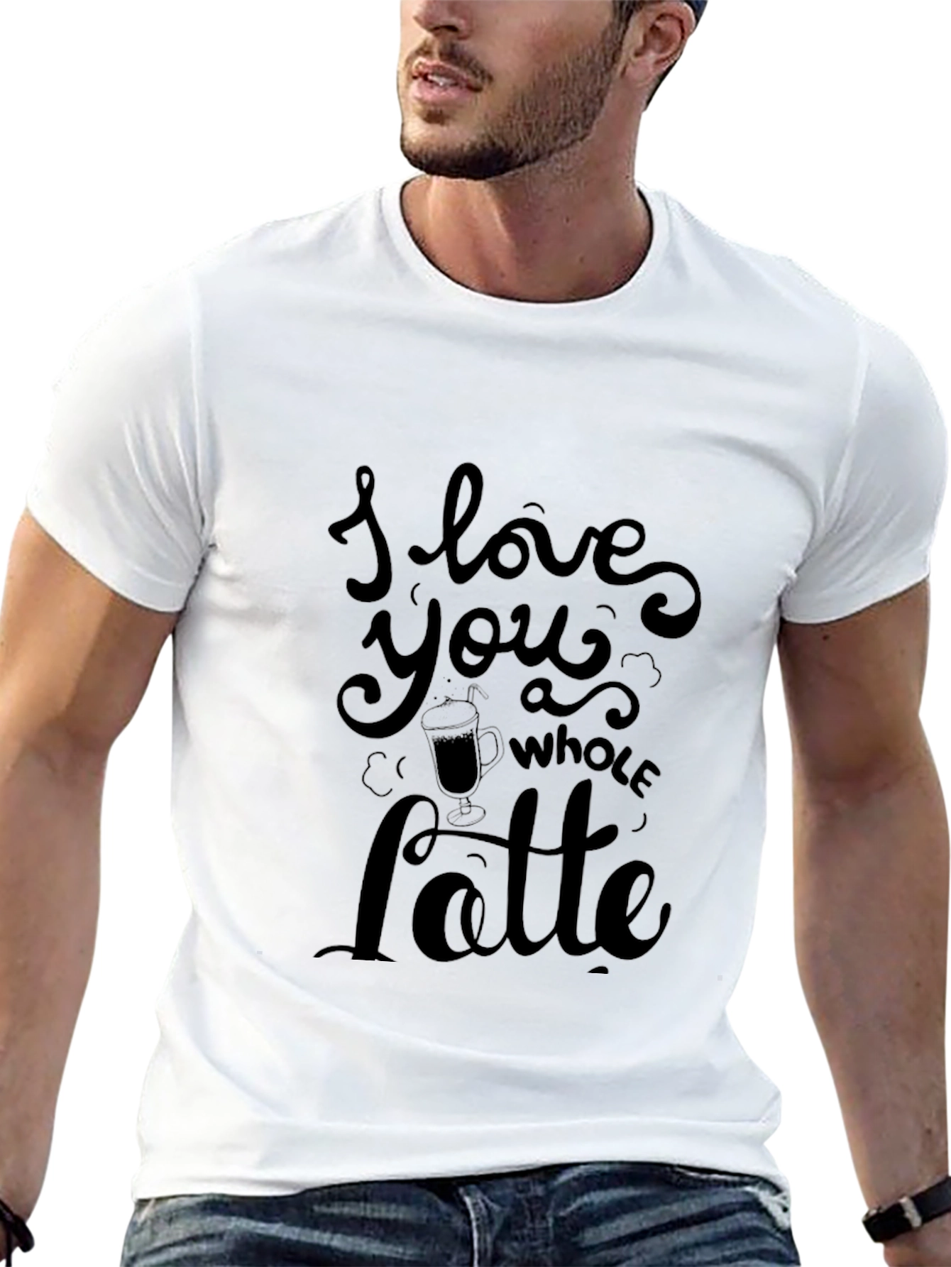 I Love You Whole Latte Black T-Shirt