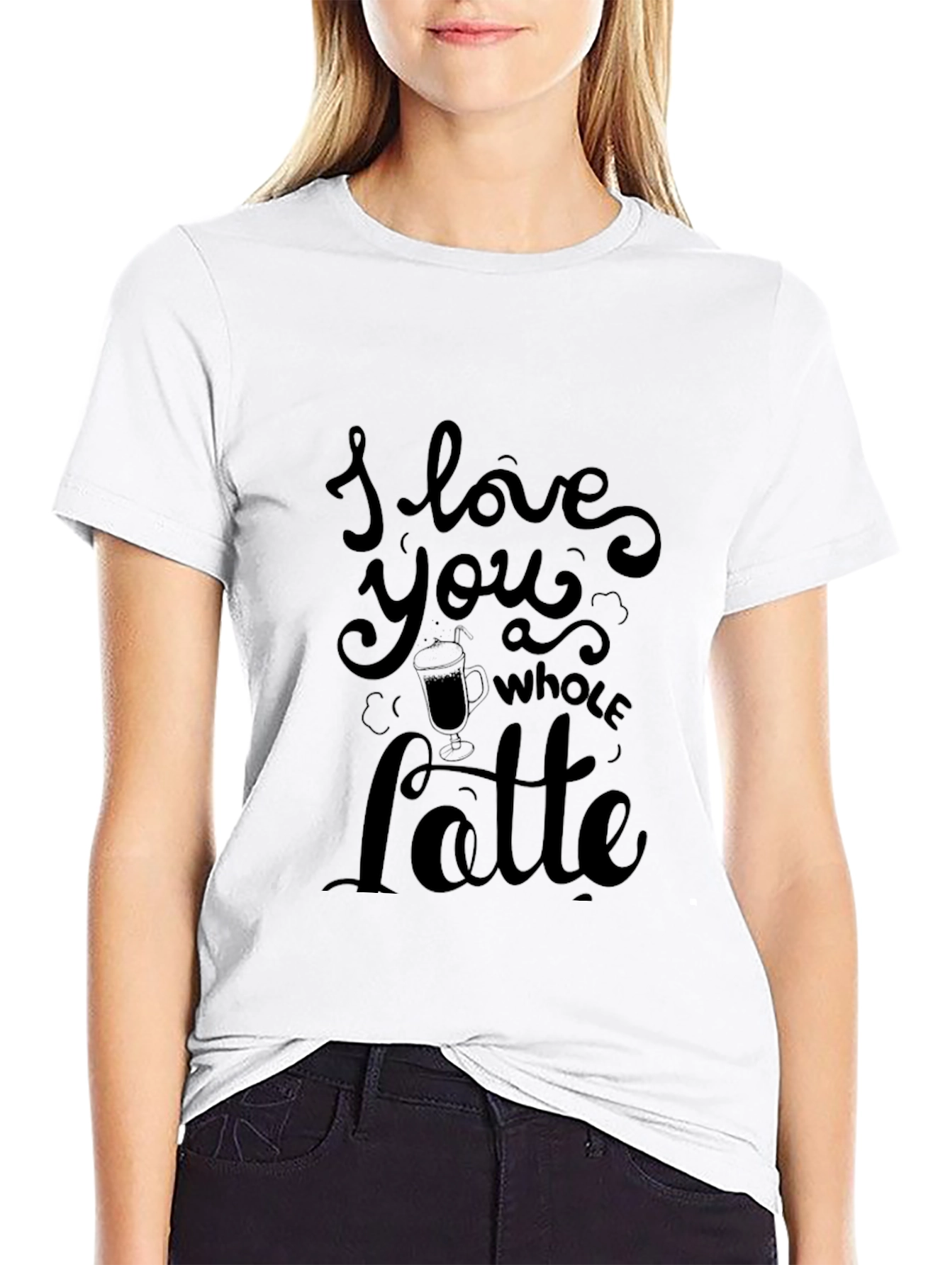I Love You Whole Latte Black T-Shirt