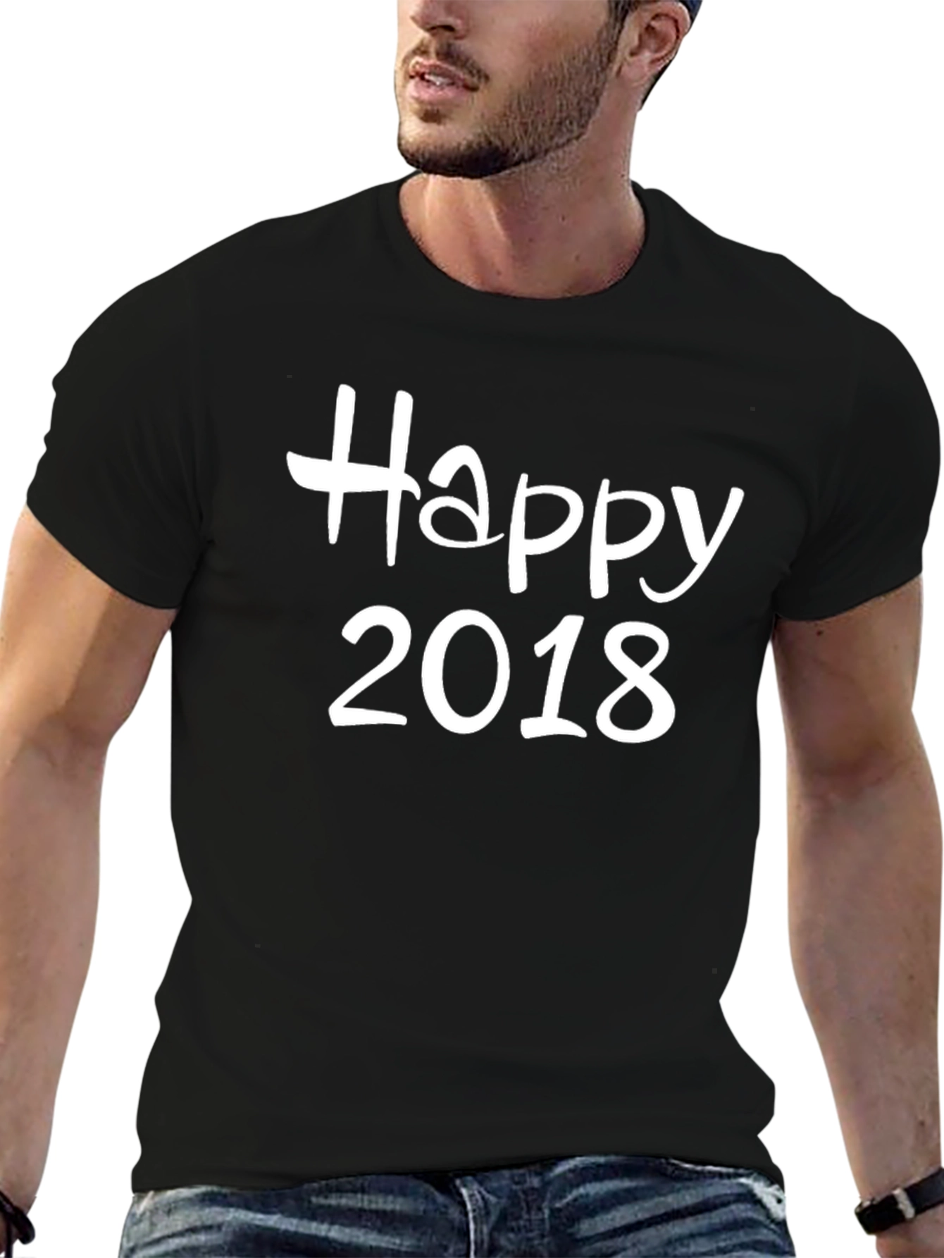 Happy 2018 Graphic Tee - Classic Black T-Shirt