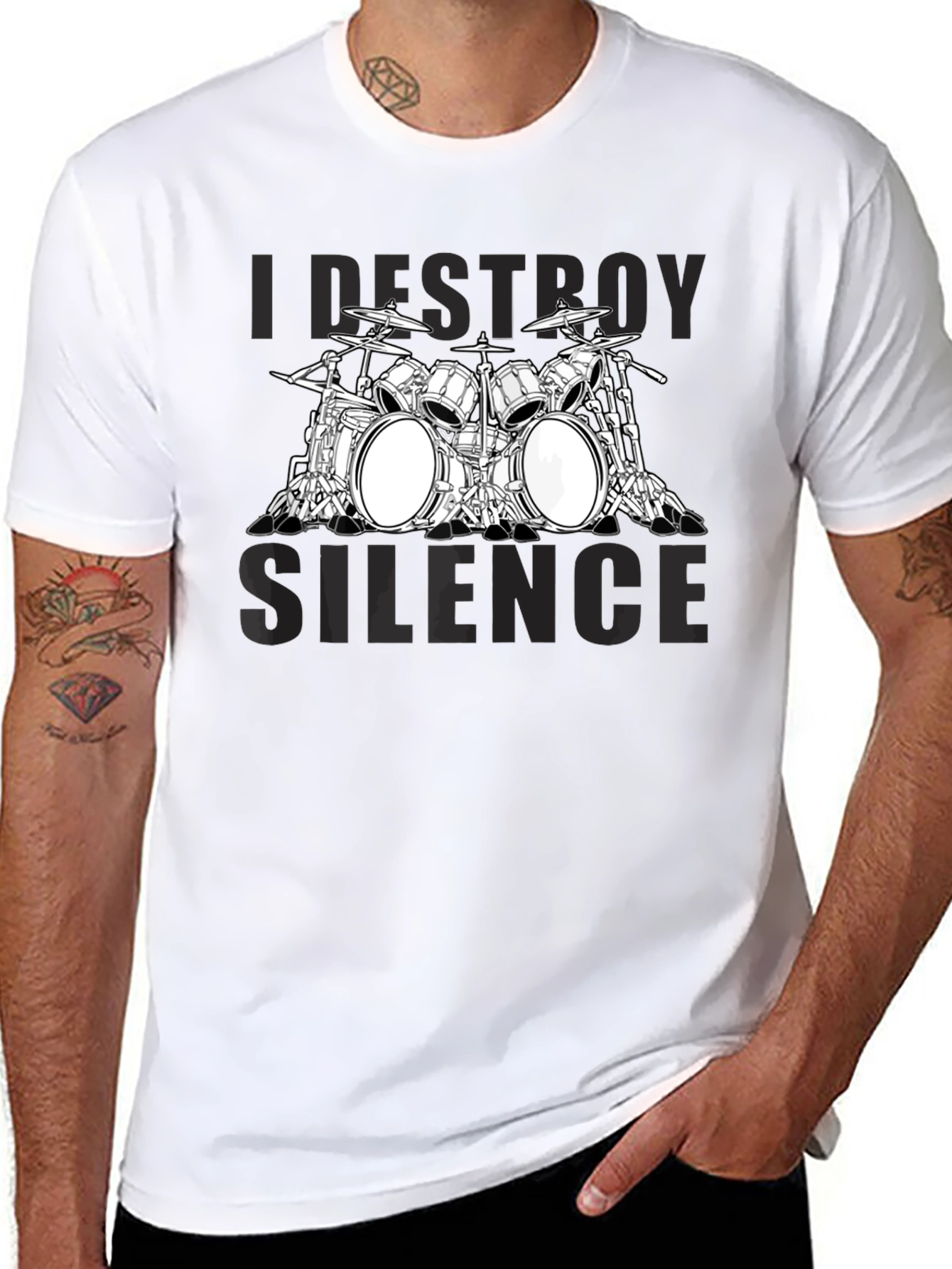 I Destroy Silence Drum Set T-Shirt