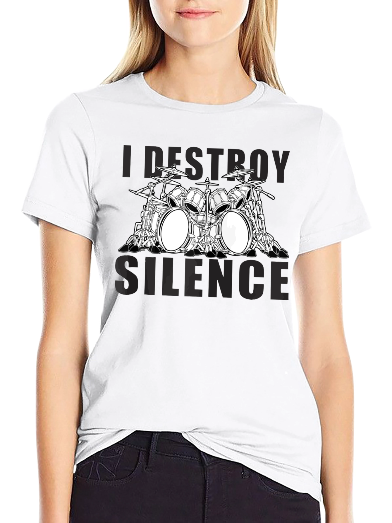 I Destroy Silence Drum Set T-Shirt