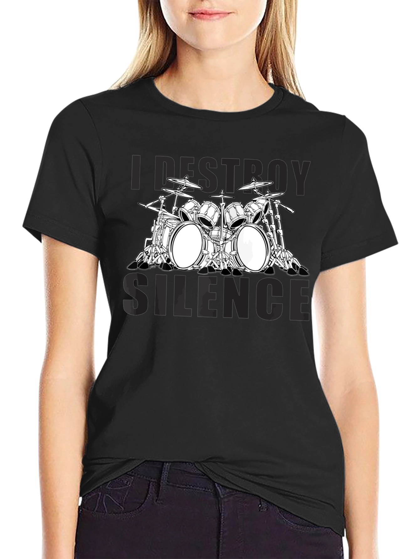 I Destroy Silence Drum Set T-Shirt