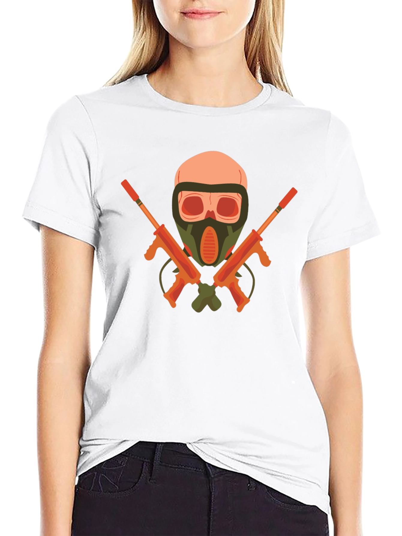 Skull & Guns Graphic Tee - Edgy Black T-Shirt