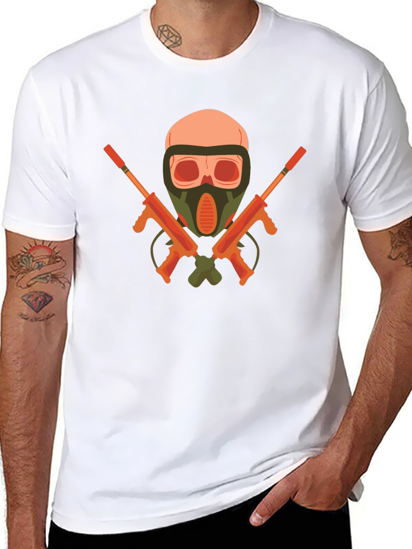 Skull & Guns Graphic Tee - Edgy Black T-Shirt