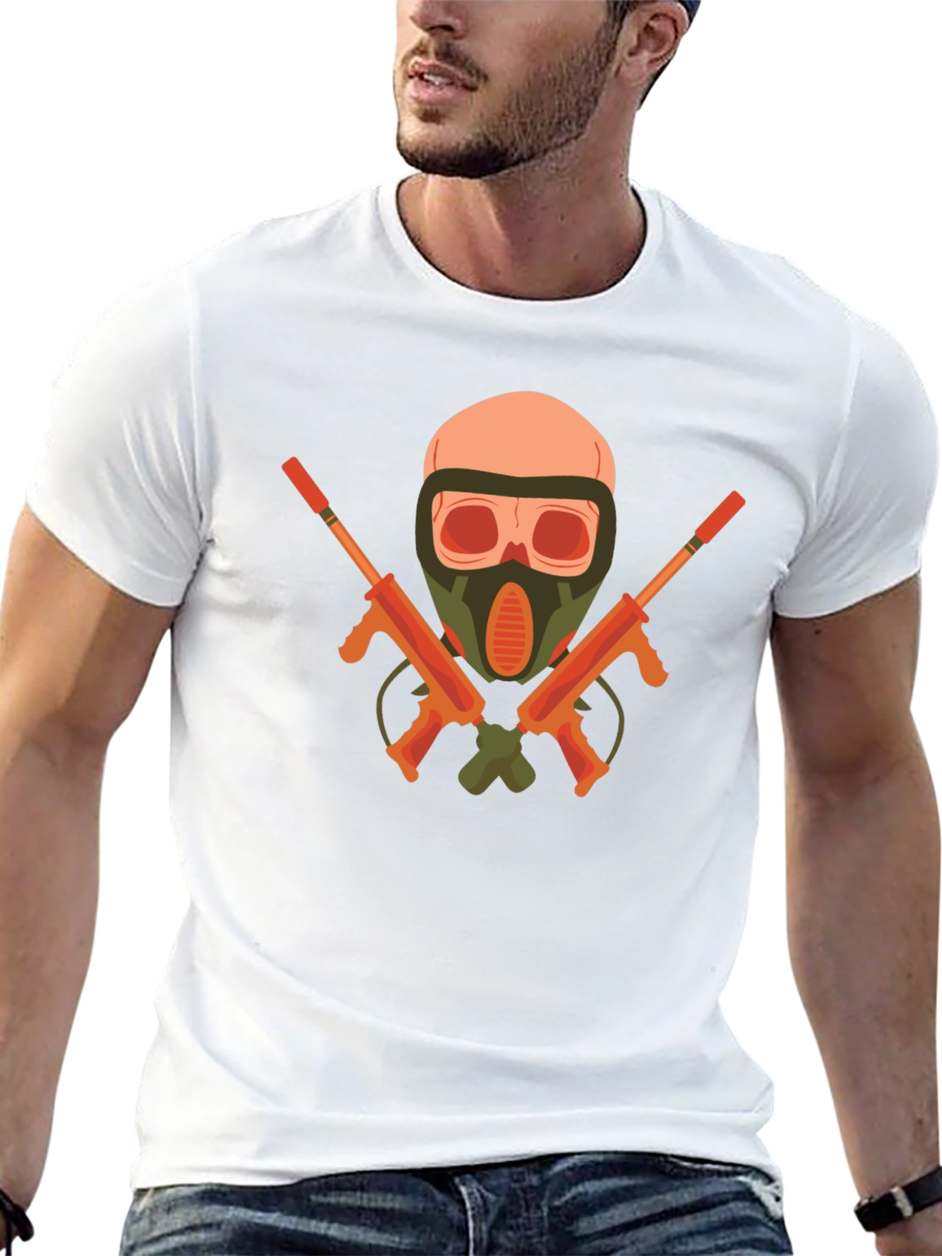 Skull & Guns Graphic Tee - Edgy Black T-Shirt