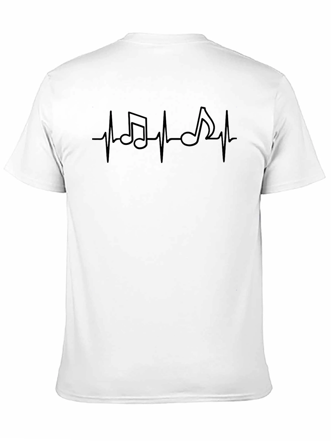 Music Heartbeat Graphic Tee - Black Casual Shirt