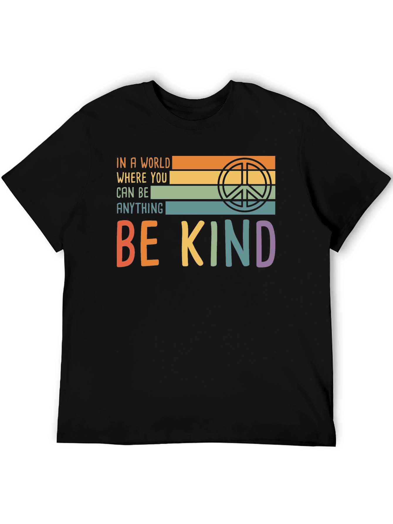 Be Kind T-Shirt with Retro Peace Symbol