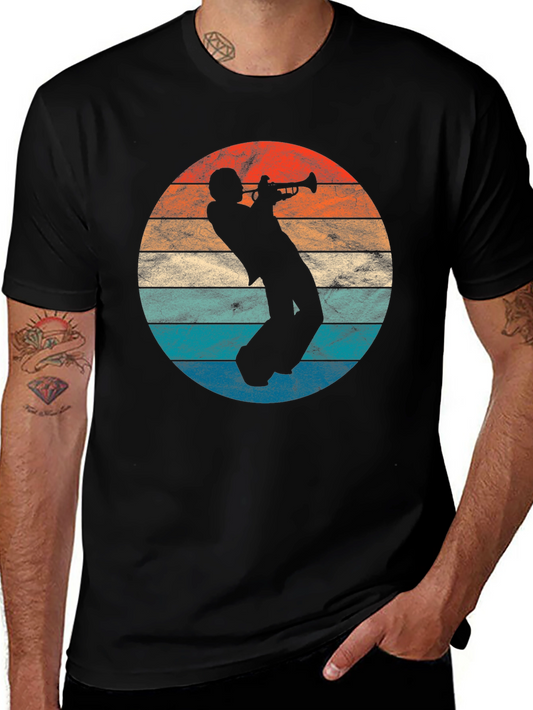 Retro Trumpet Player T-Shirt - Vintage Style Musician Tee