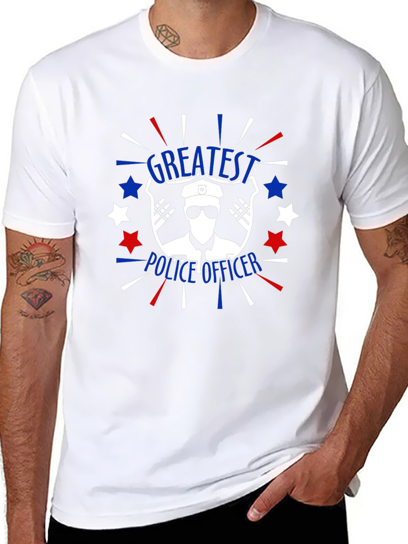 Greatest Police Officer T-Shirt Patriotic Design