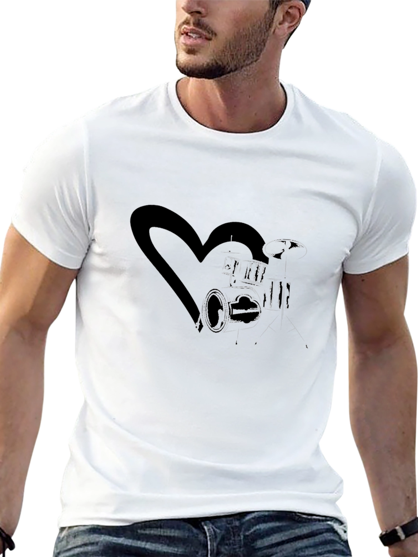 Drum Kit Heart Graphic Tee