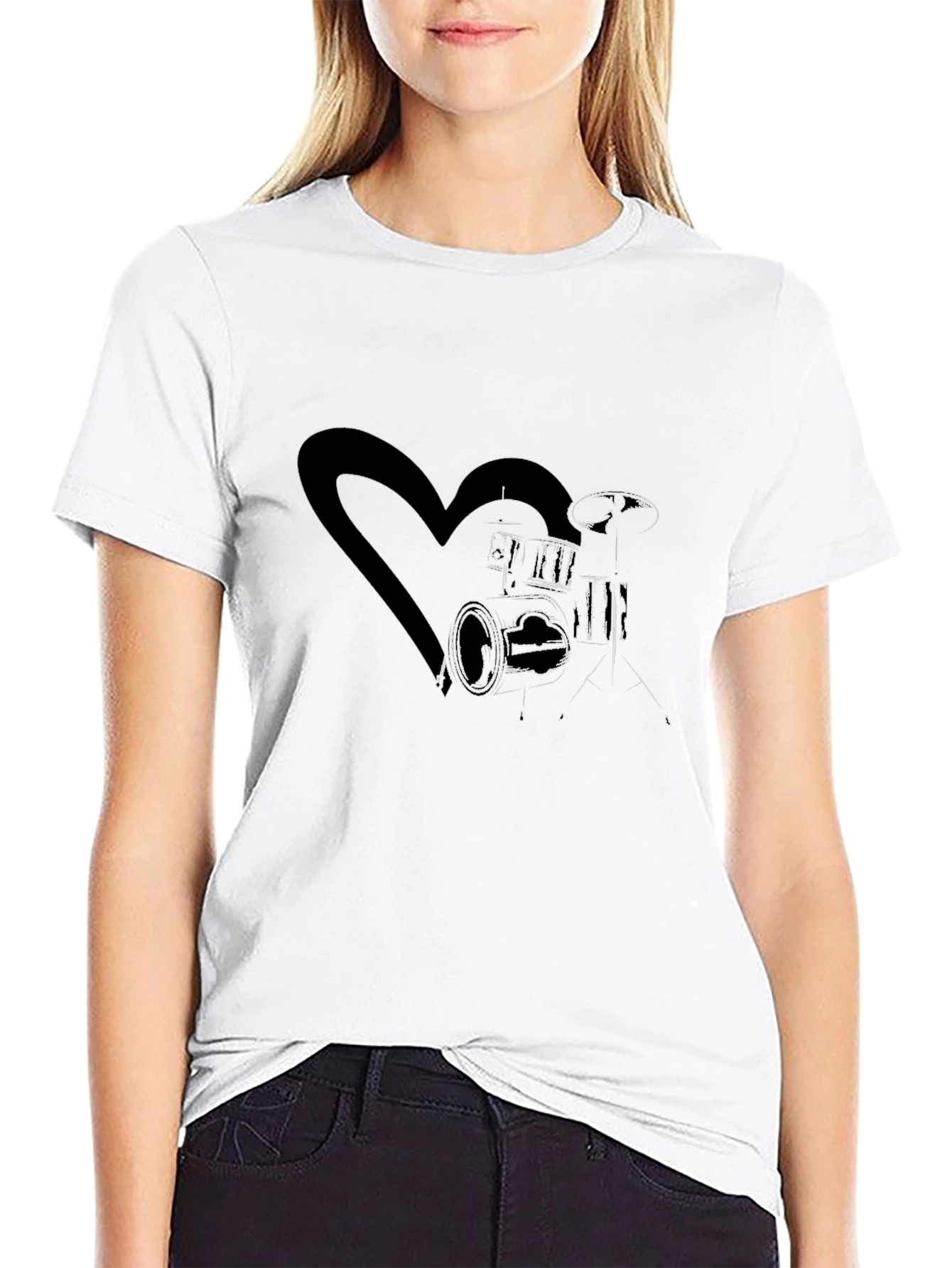 Drum Kit Heart Graphic Tee