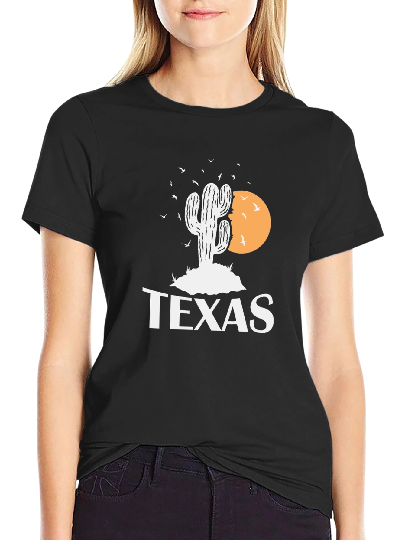 Texas Cactus Graphic T-Shirt - Mens Black Tee
