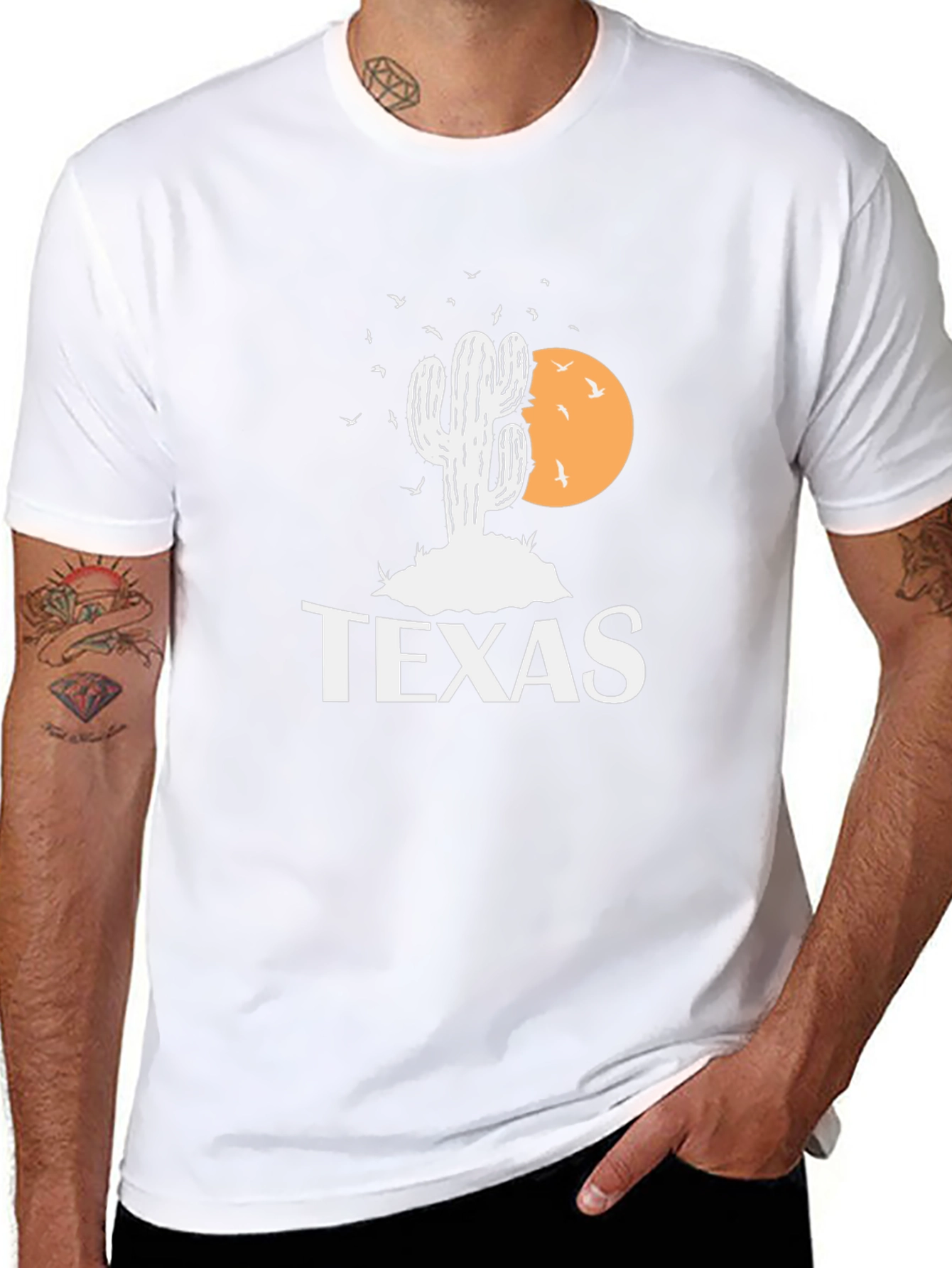 Texas Cactus Graphic T-Shirt - Mens Black Tee