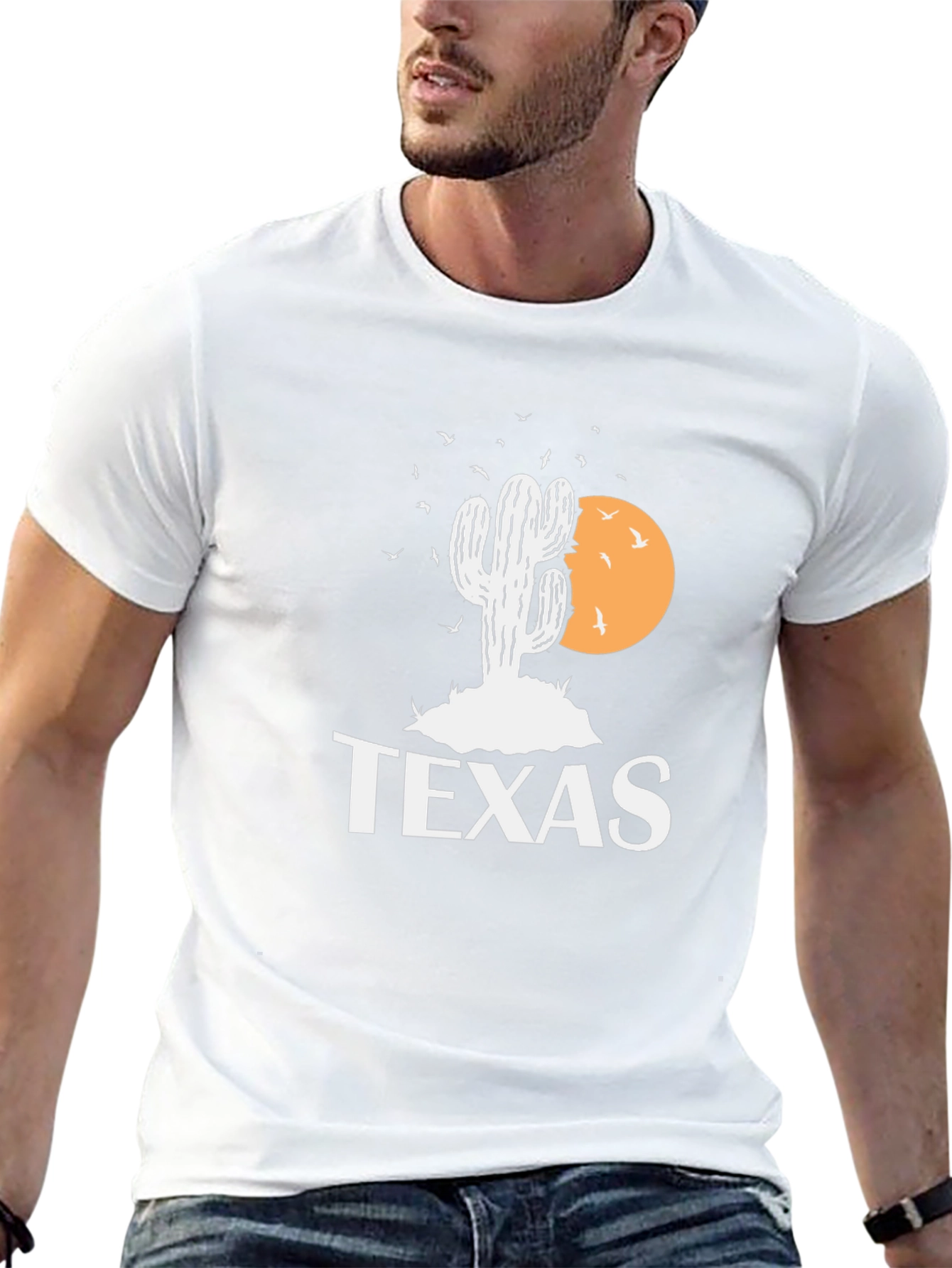 Texas Cactus Graphic T-Shirt - Mens Black Tee