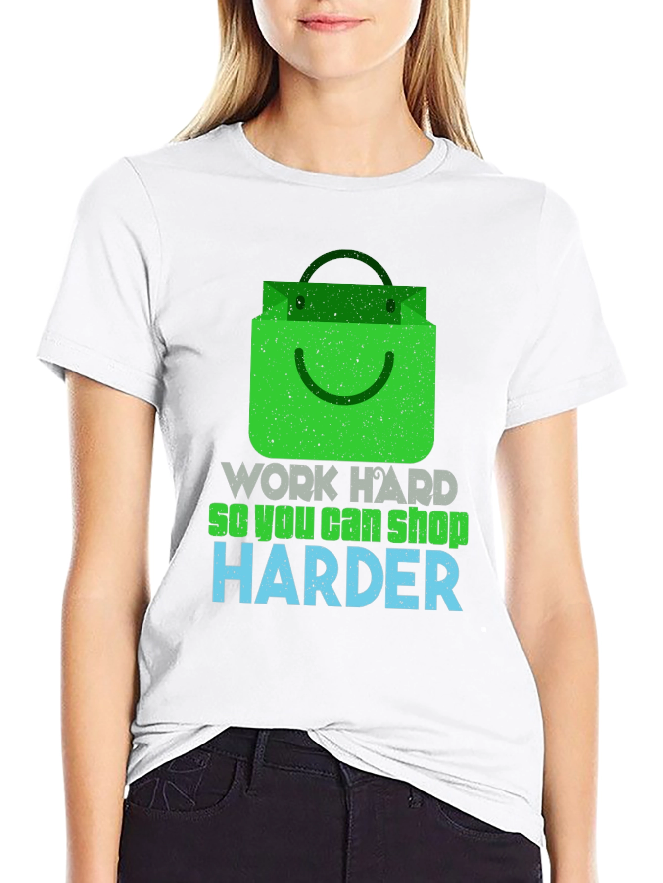 Work Hard Shop Harder Graphic T-Shirt