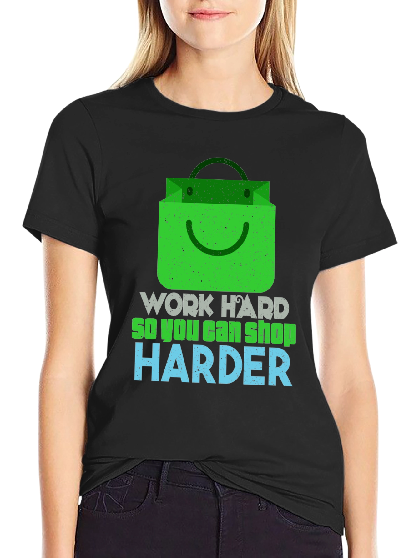 Work Hard Shop Harder Graphic T-Shirt